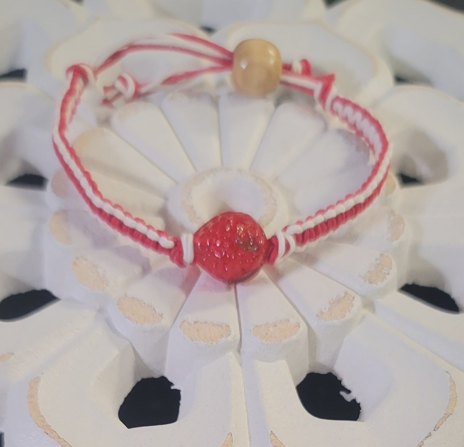 Strawberry Corded Adjustable Bracelet