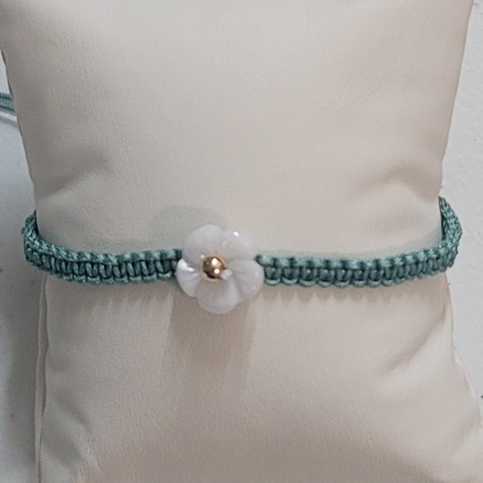 Flower Corded Adjustable Bracelet