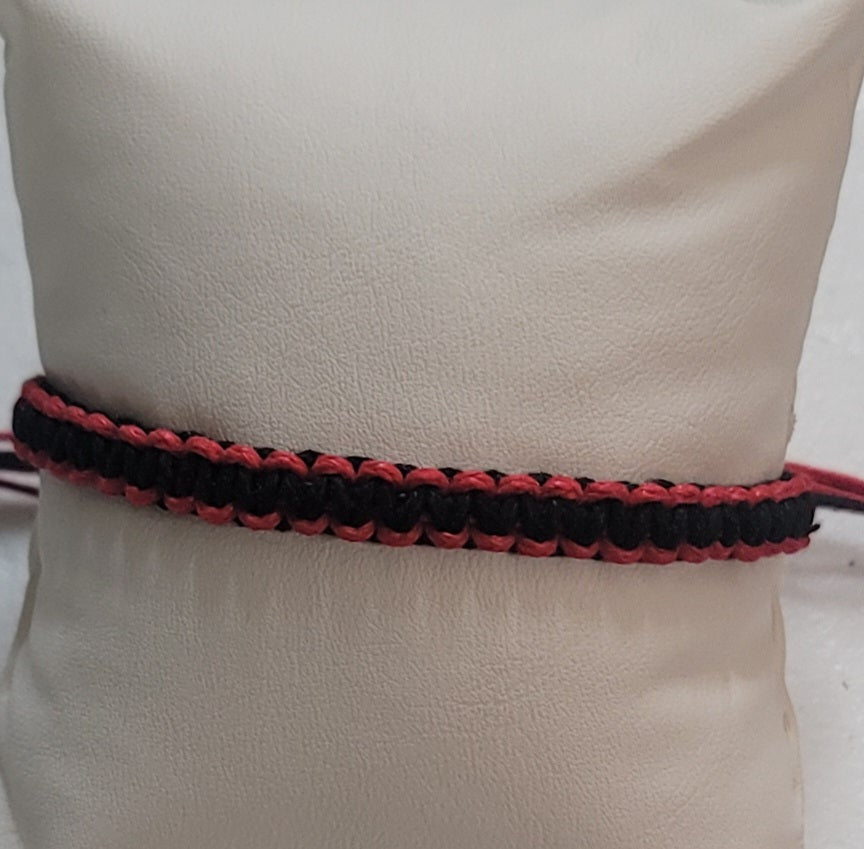 Red and Black Corded Adjustable Bracelet