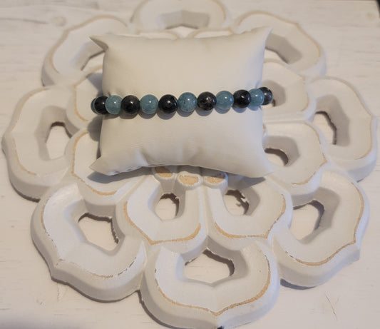 Genuine Stone Aquamarine, Labradorite  Bracelet