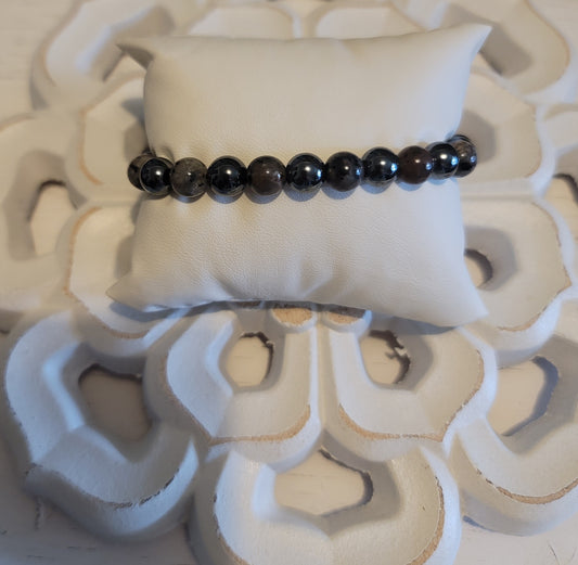 Genuine Stone Yooperlite, Hematite Bracelet