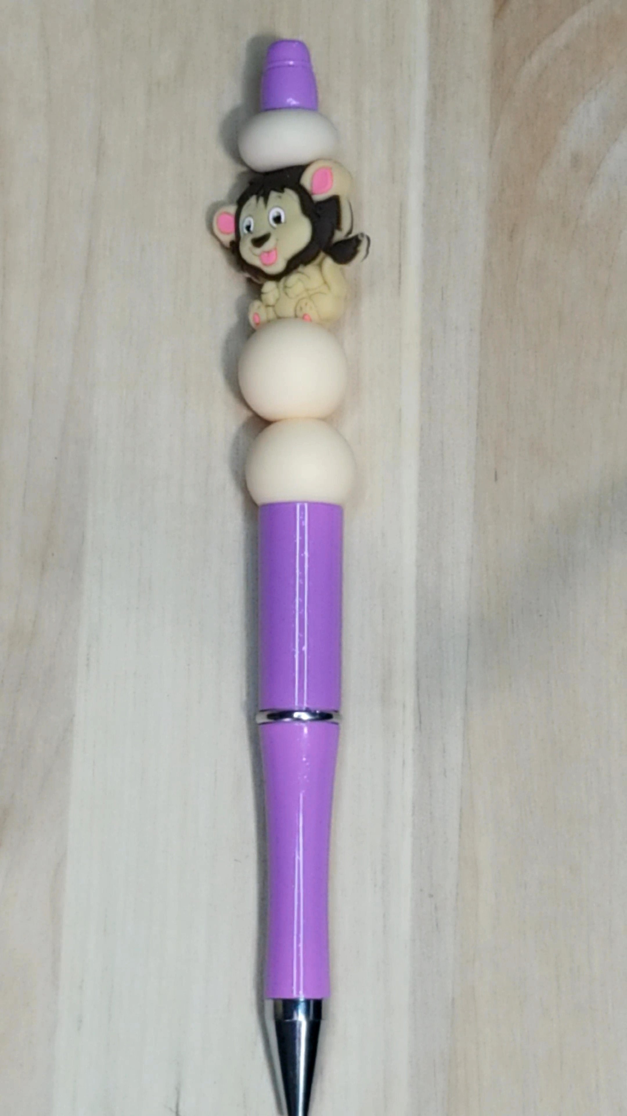 Lion Silicone Beaded Pen