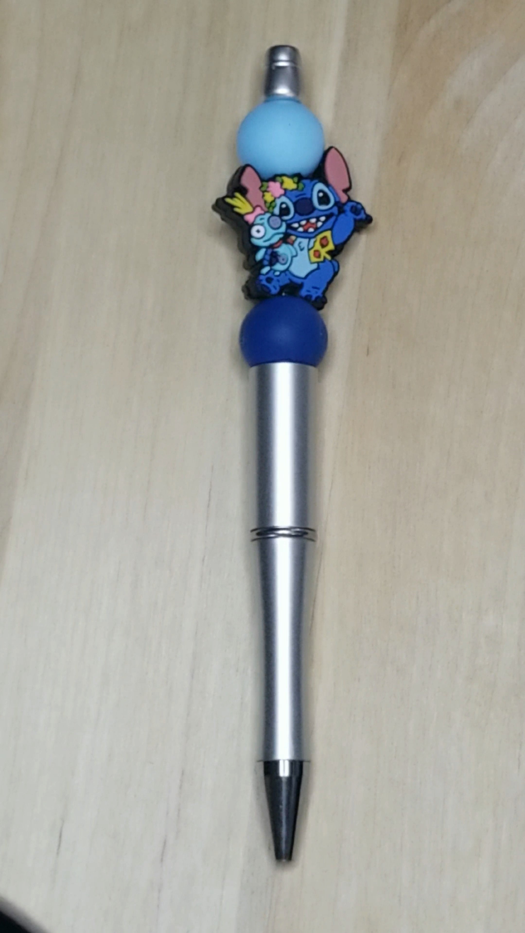 Blue Alien Silicone Beaded Pen