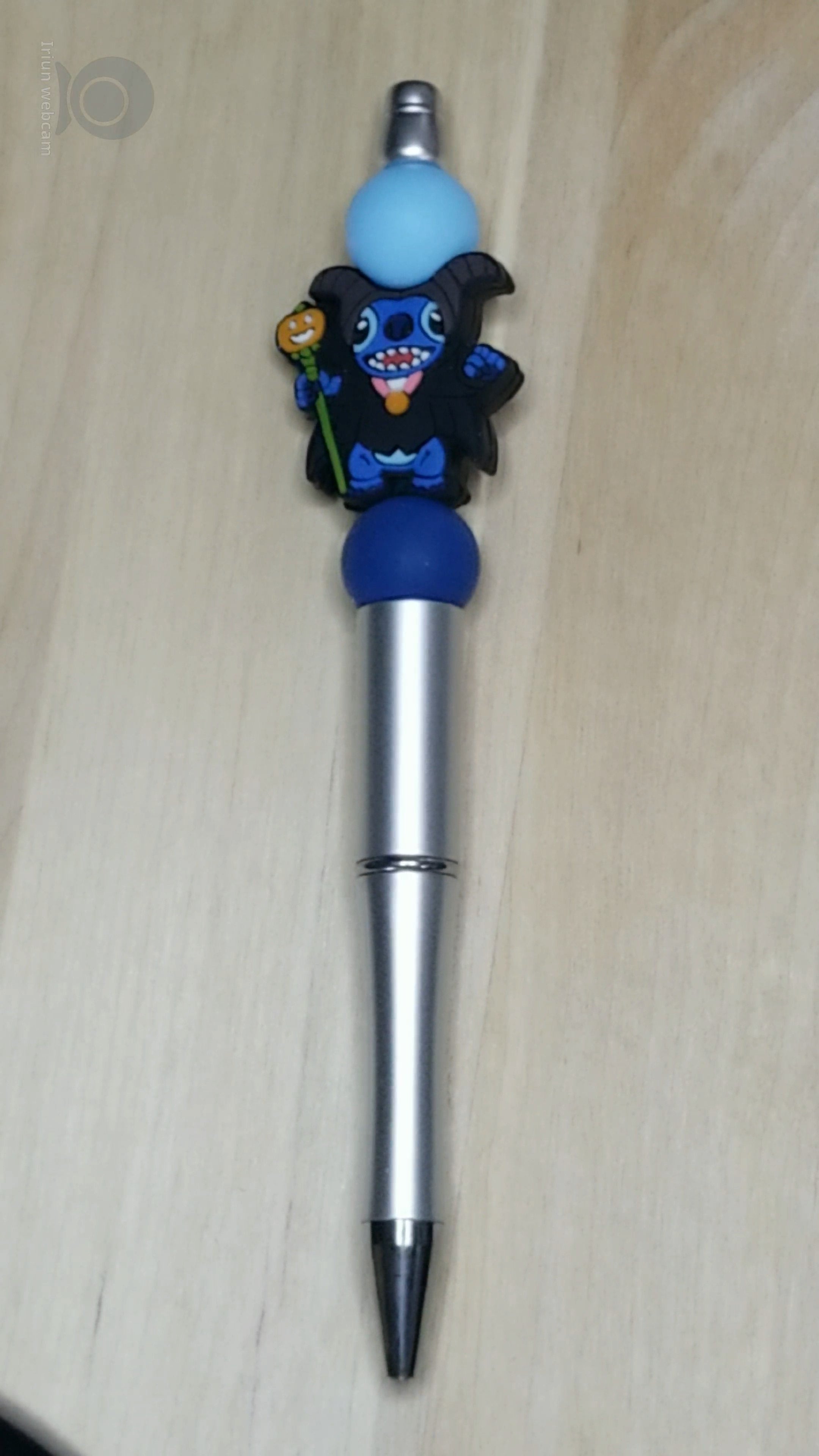 Blue Alien Silicone Beaded Pen