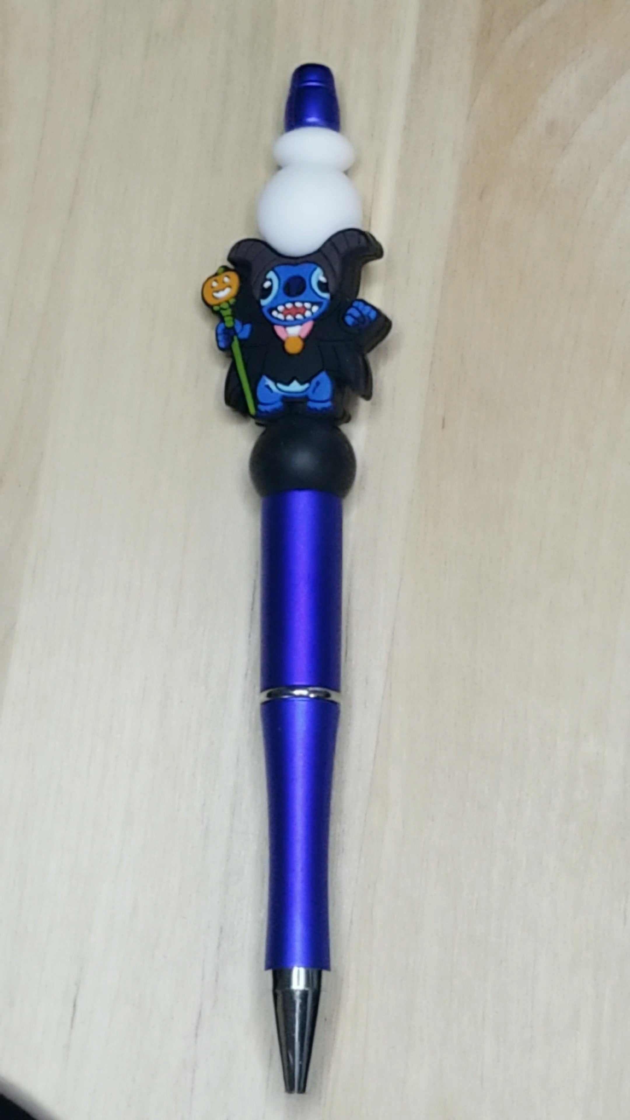 Blue Alien Silicone Beaded Pen