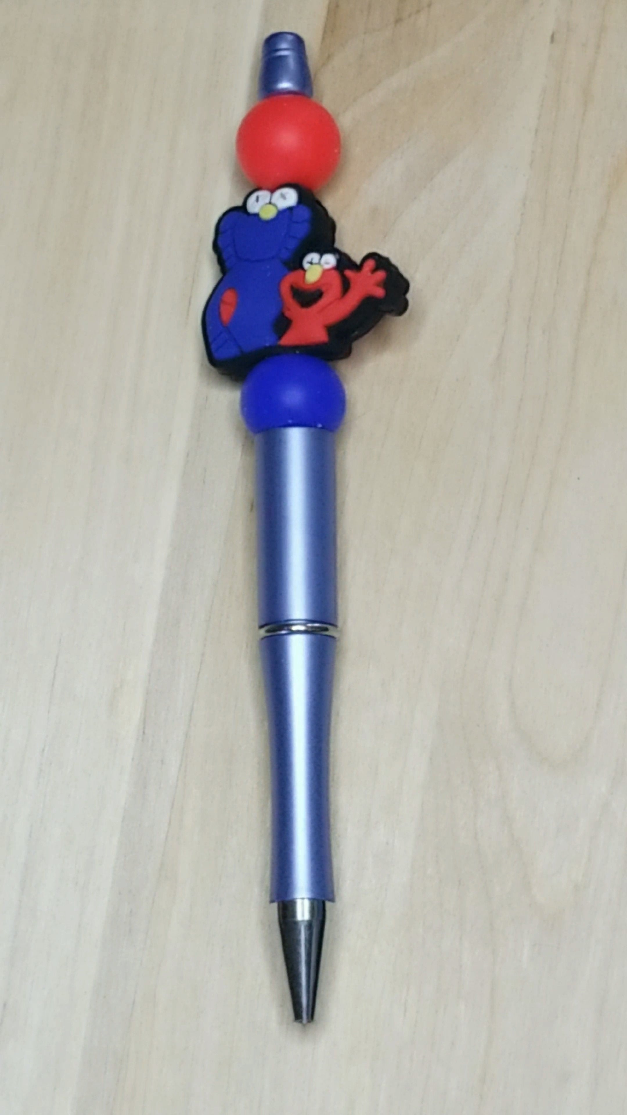 Blue And Red Monster Silicone Beaded Pen