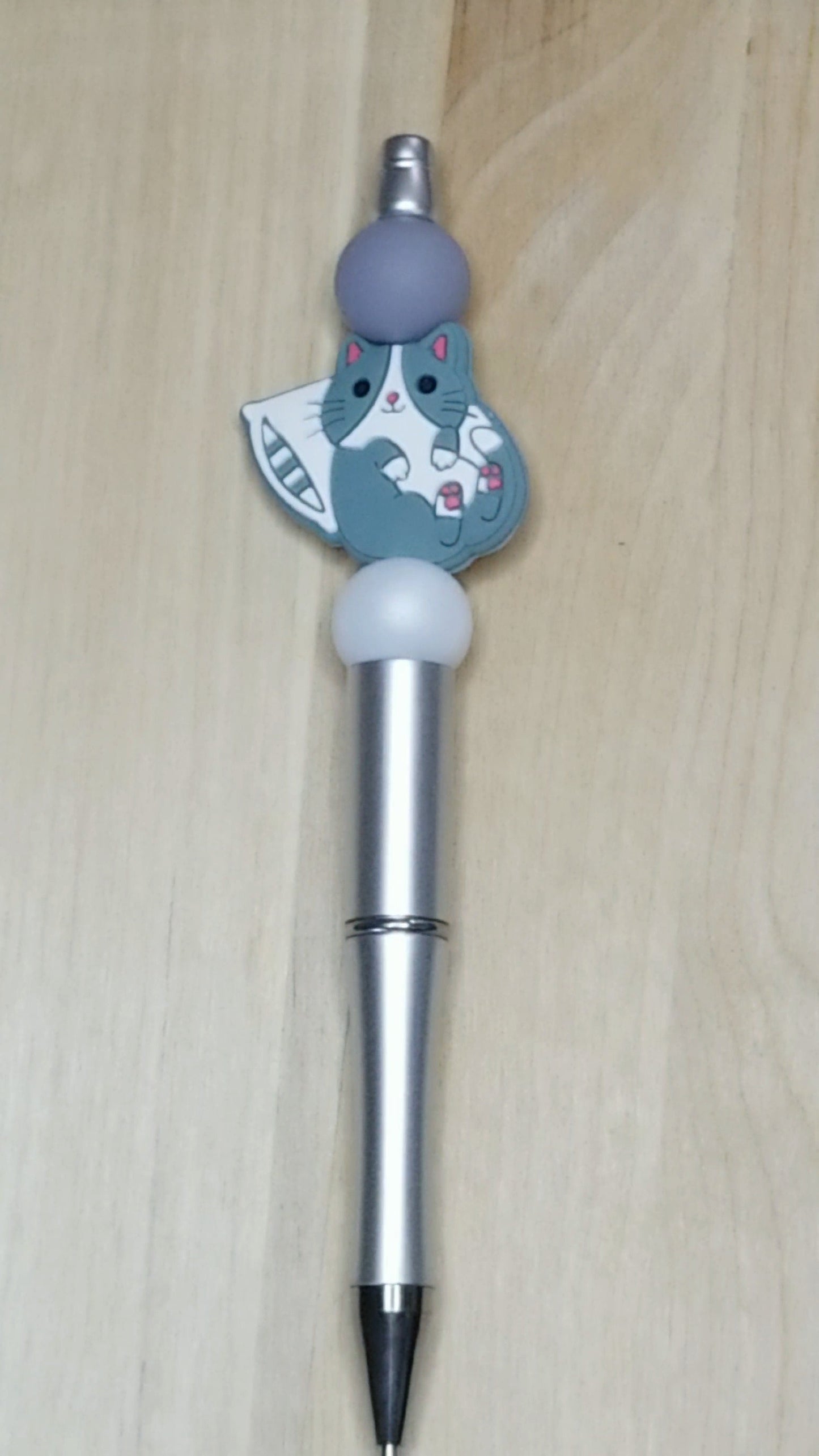 Cat Silicone Beaded Pen