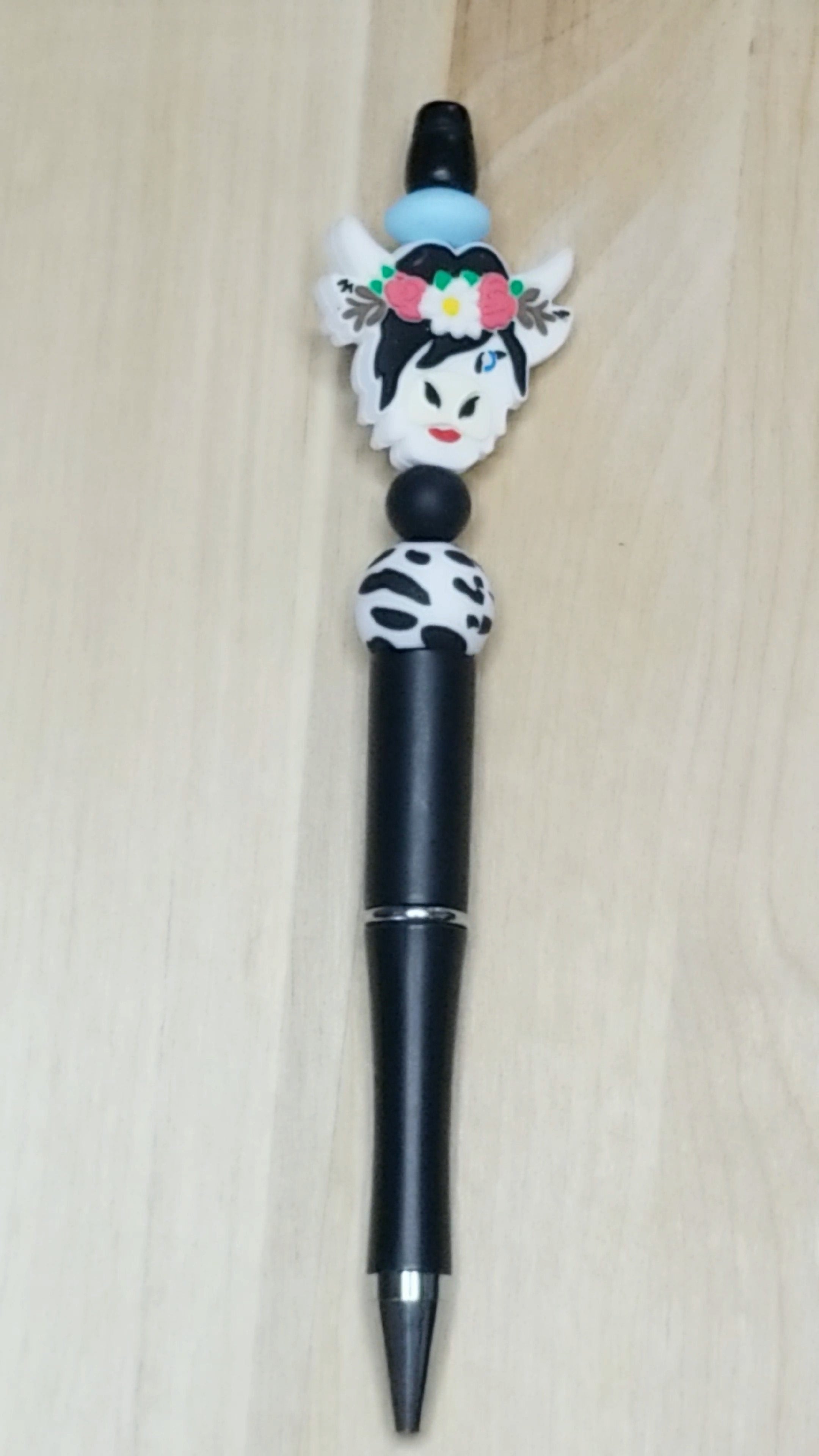 Cow Silicone Beaded Pen