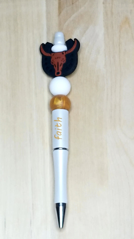 Horseshoe Silicone Beaded Pen