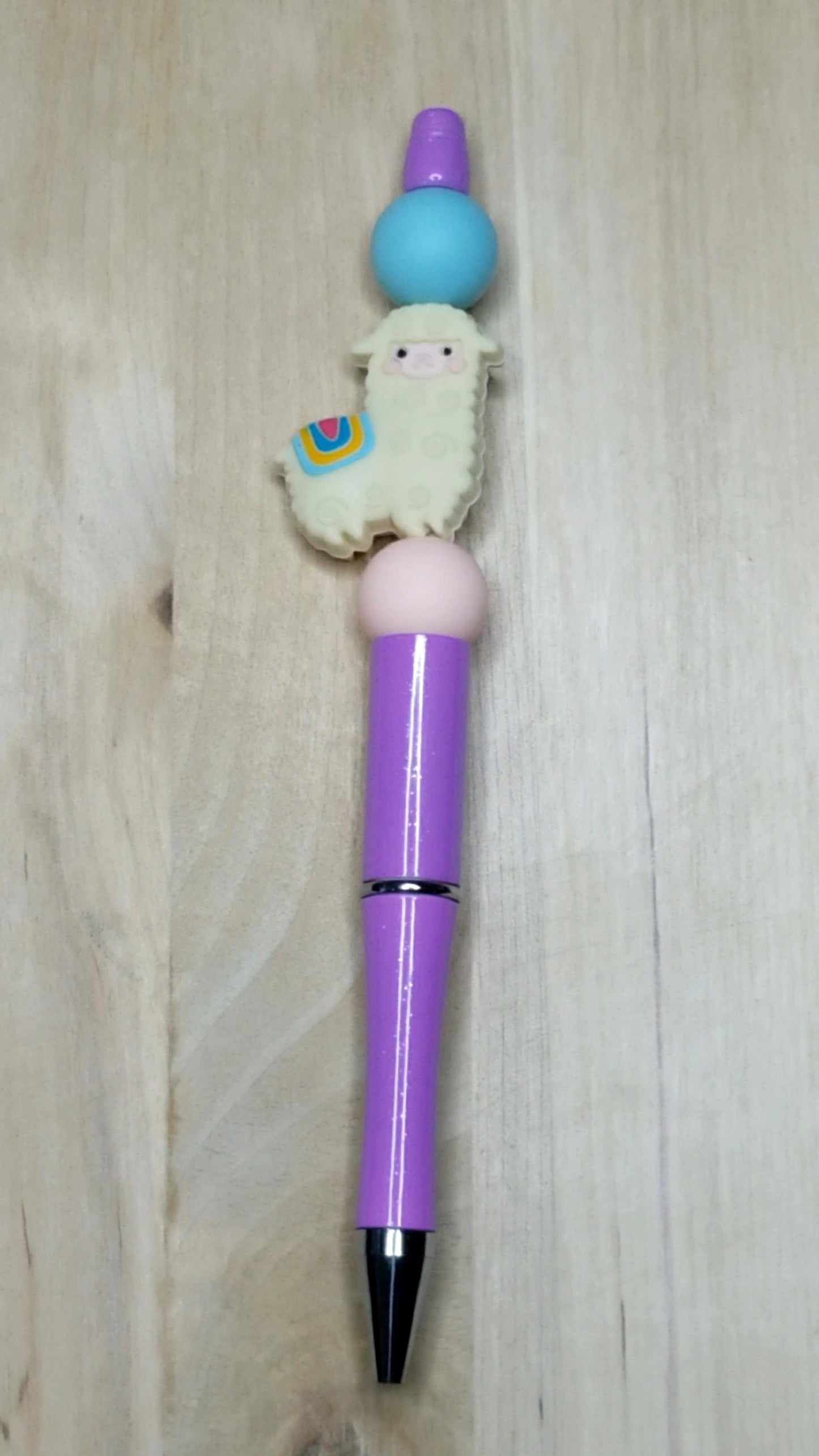 Llama Silicone Beaded Pen
