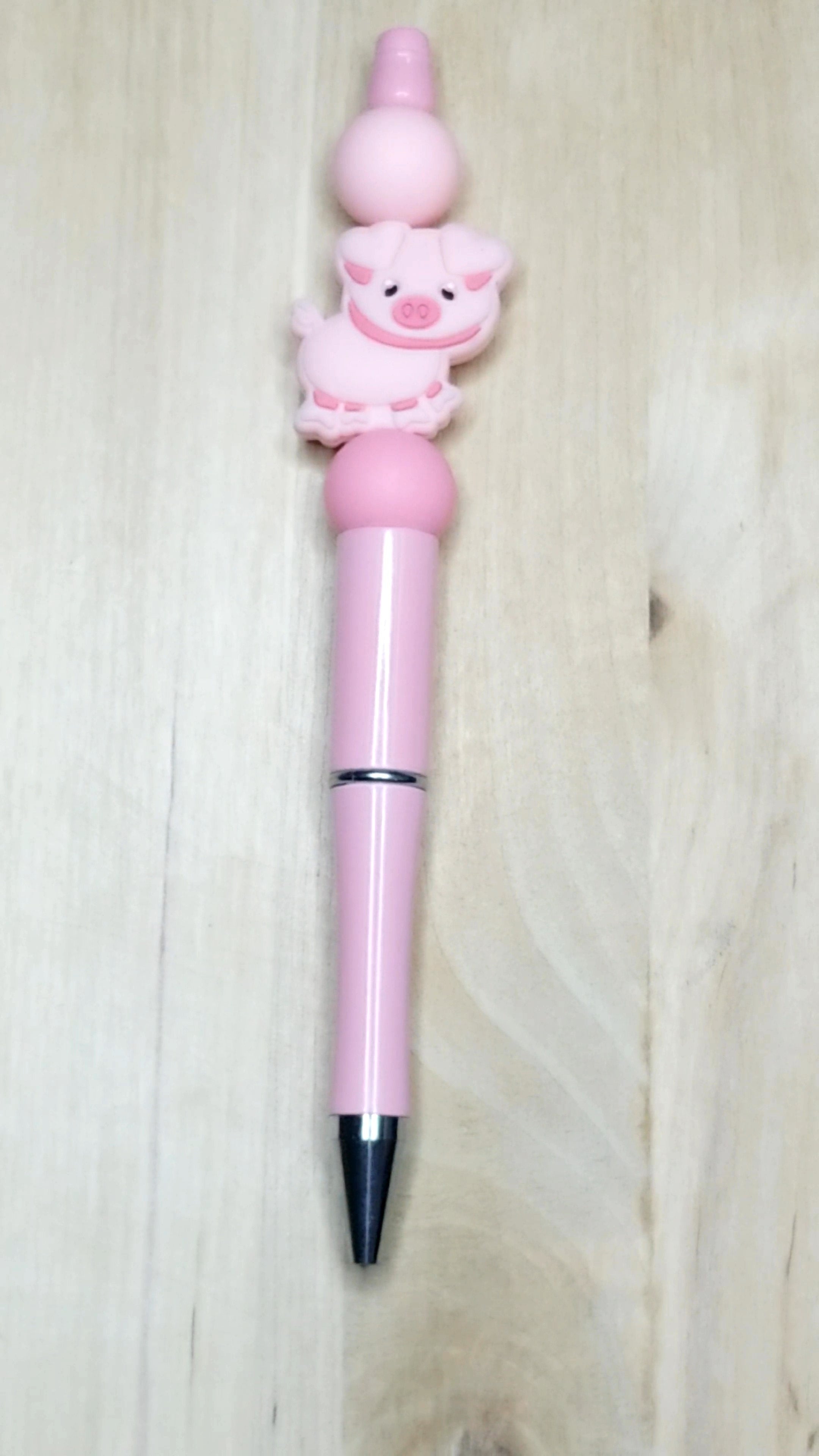 Pig Silicone Beaded Pen