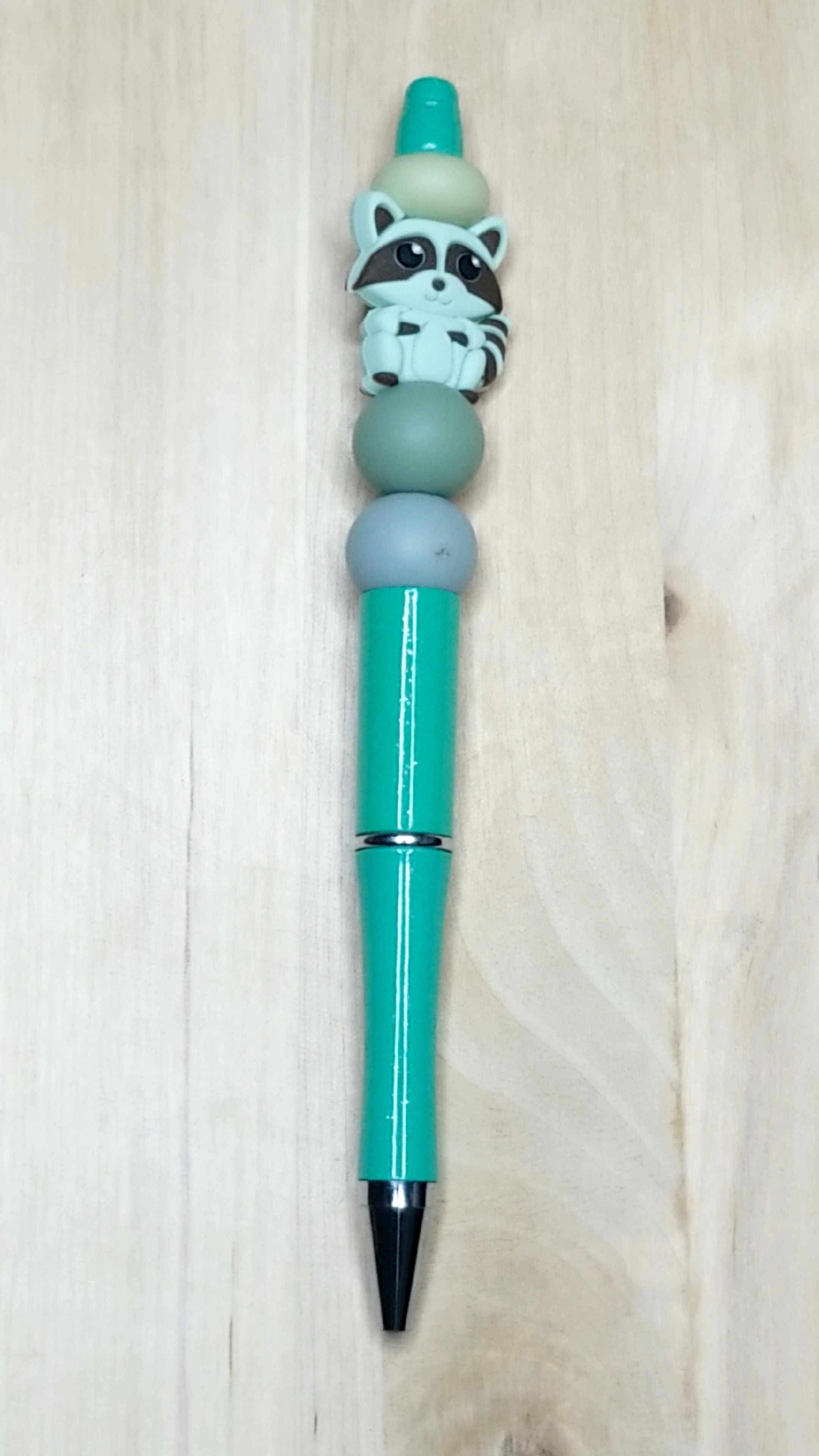 Racoon Silicone Beaded Pen