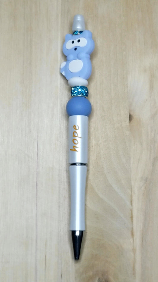 Racoon Silicone Beaded Pen