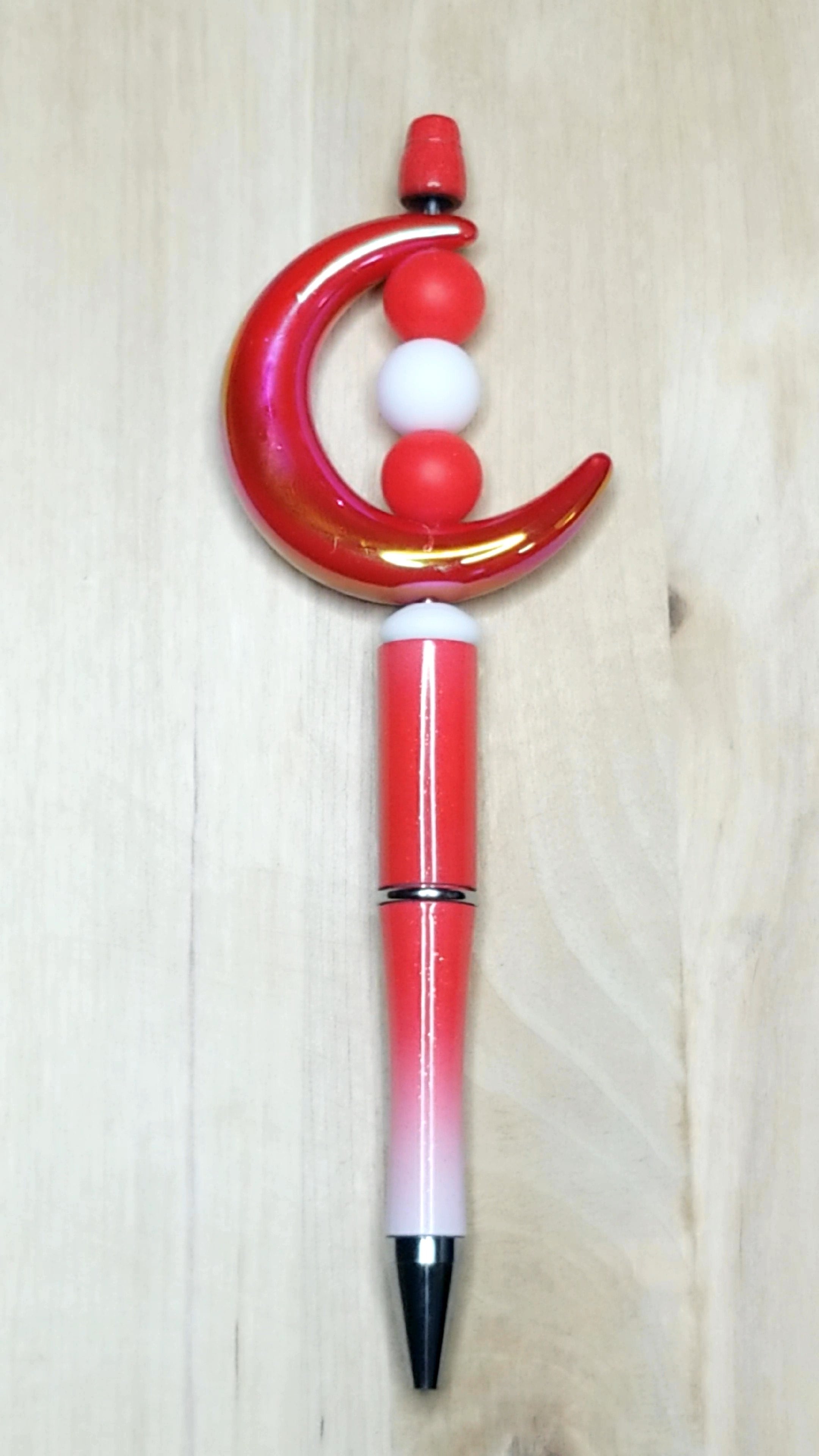 Silicone Beaded Pen With Acrylic Moon