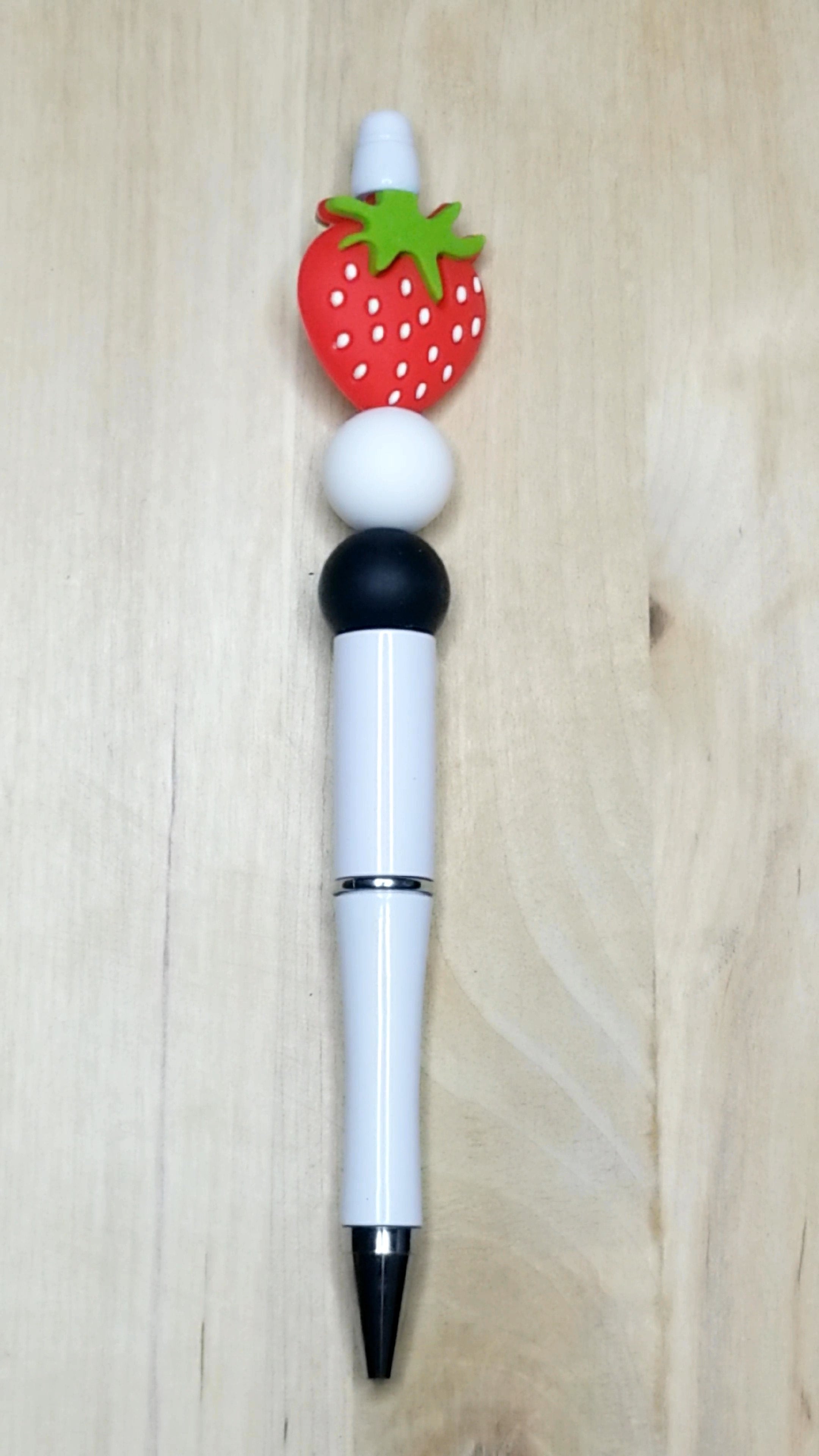 Strawberry Silicone Beaded Pen