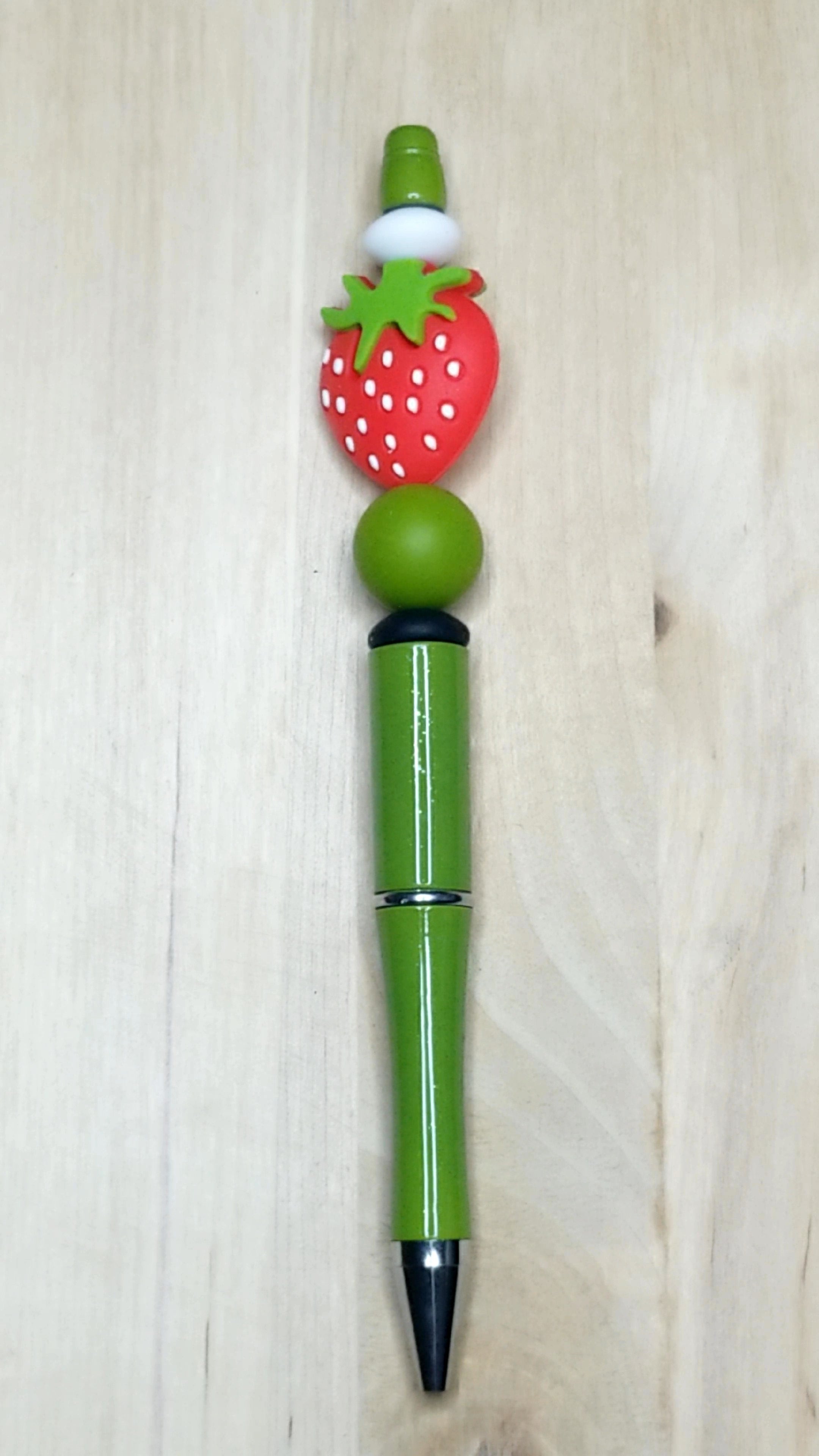 Strawberry Silicone Beaded Pen