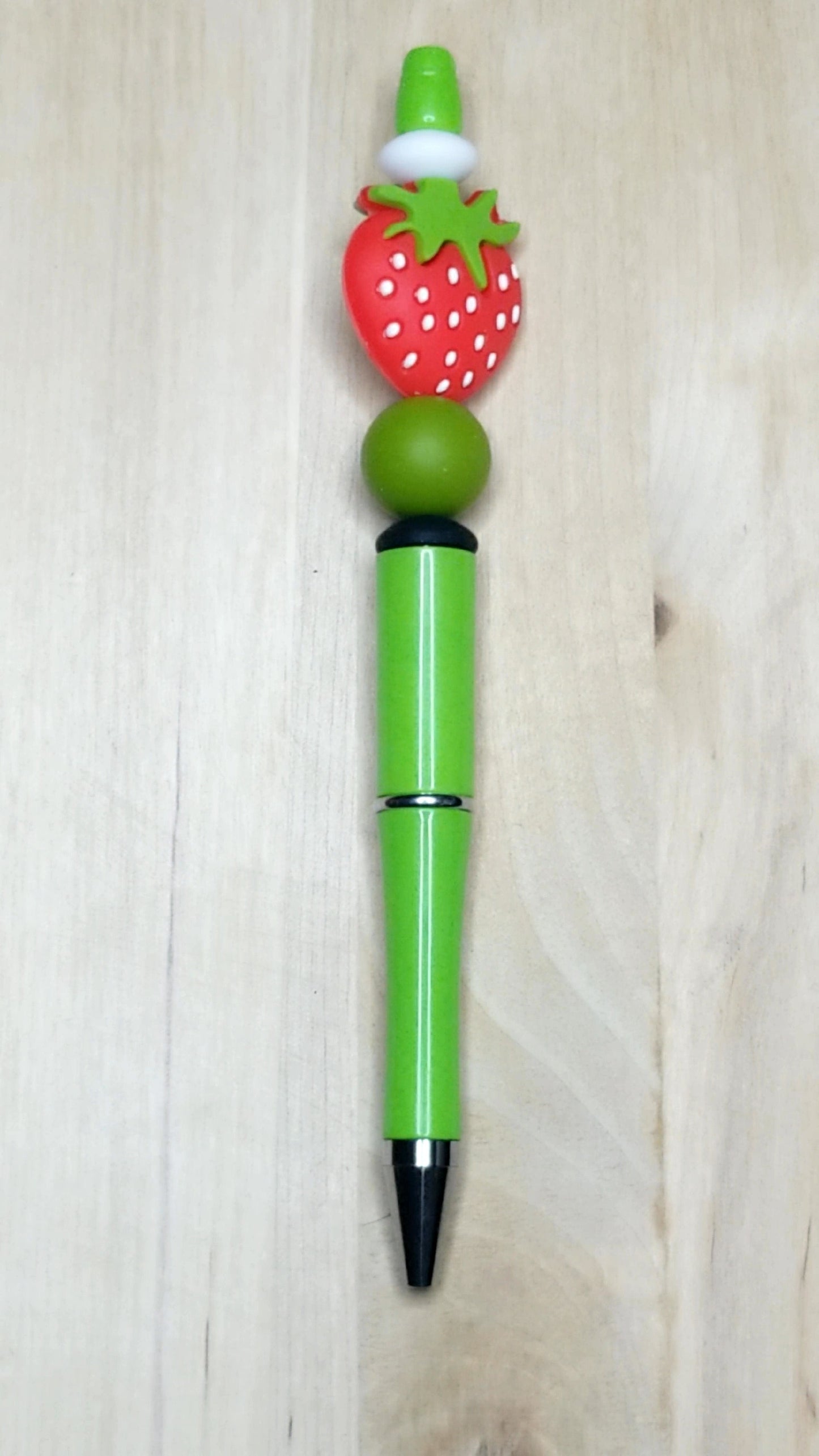 Strawberry Silicone Beaded Pen