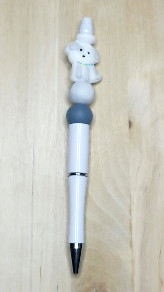Puppy Silicone Beaded Pen