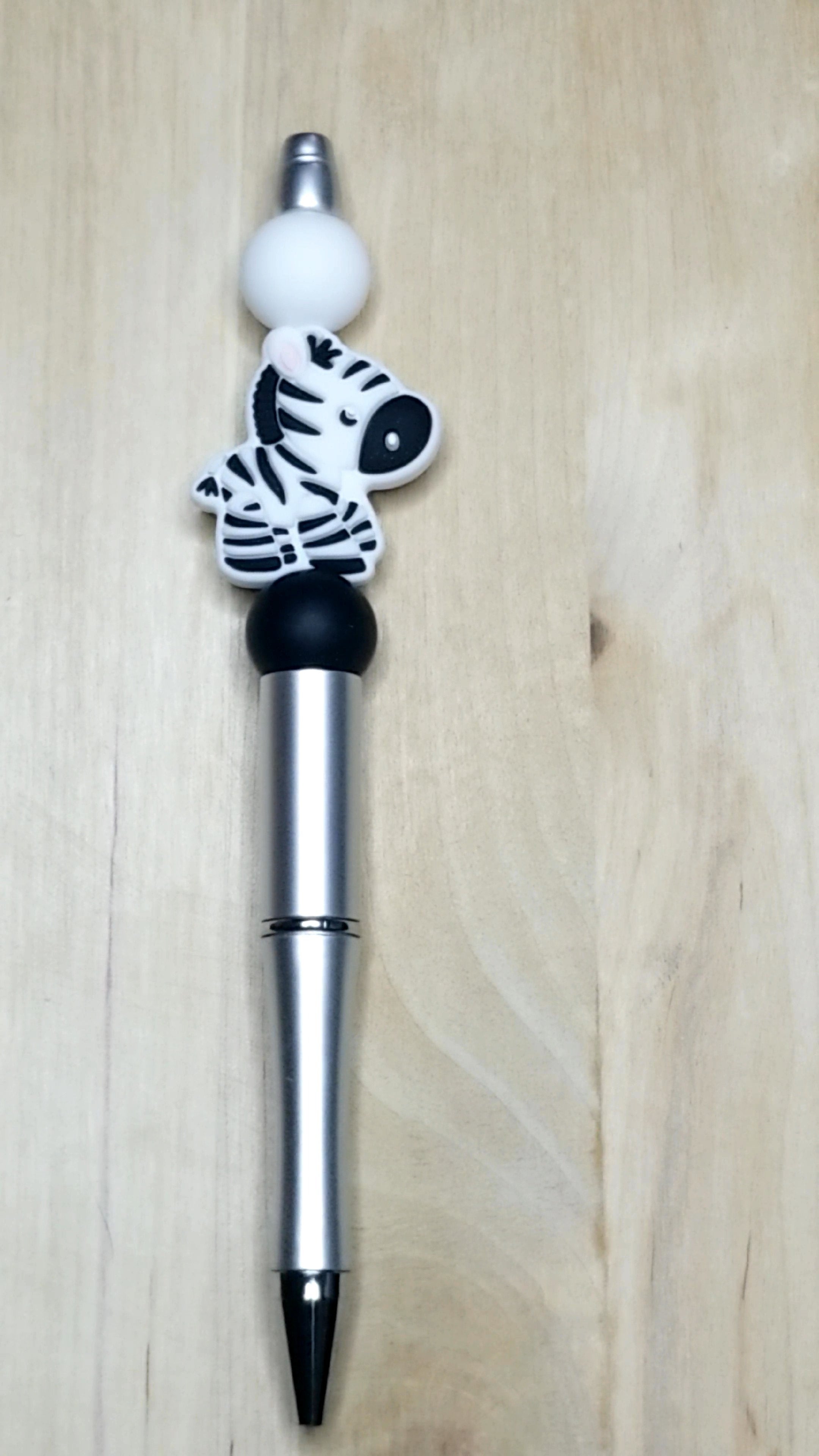 Zebra Silicone Beaded Pen