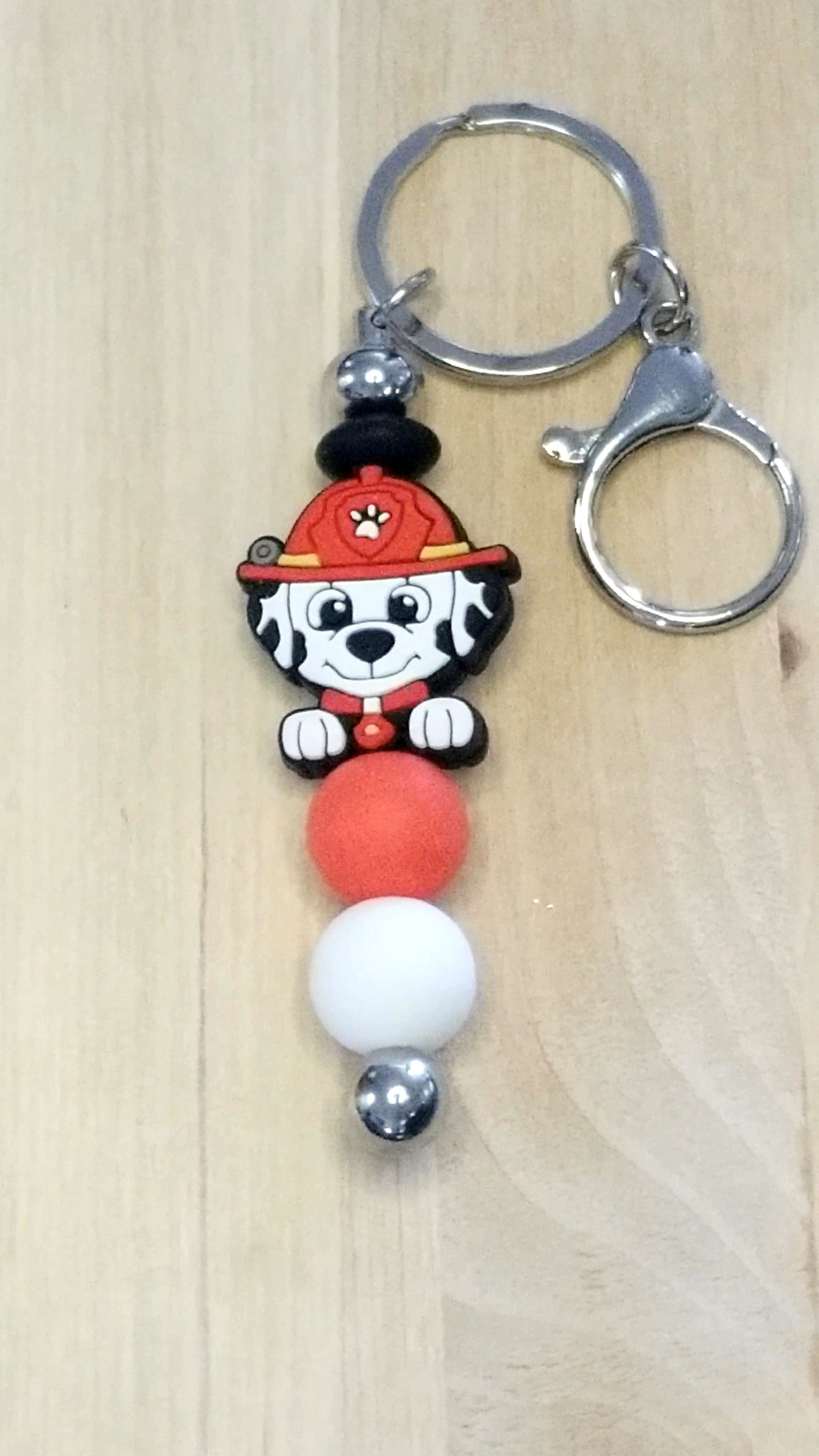 Cartoon Dog Silicone Beaded Keychains