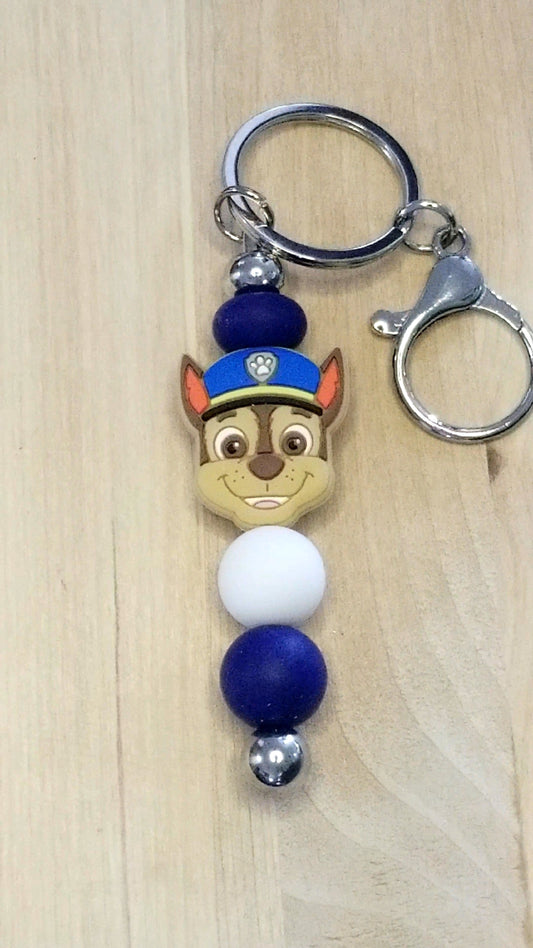 Cartoon Dog Silicone Beaded Keychains