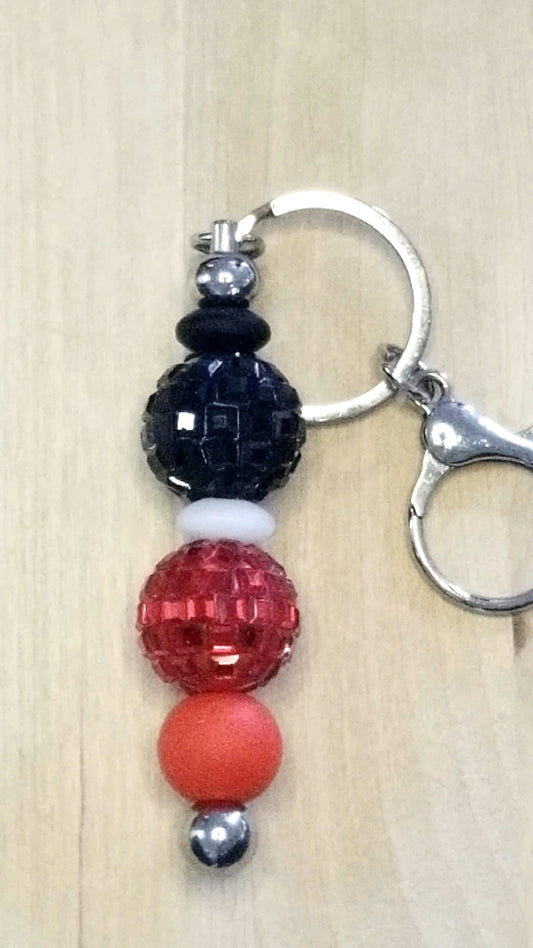 Rhinestone Disco Ball Silicone Beaded Keychain