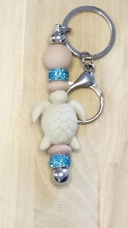 Sea Turtle Silicone Beaded Keychain