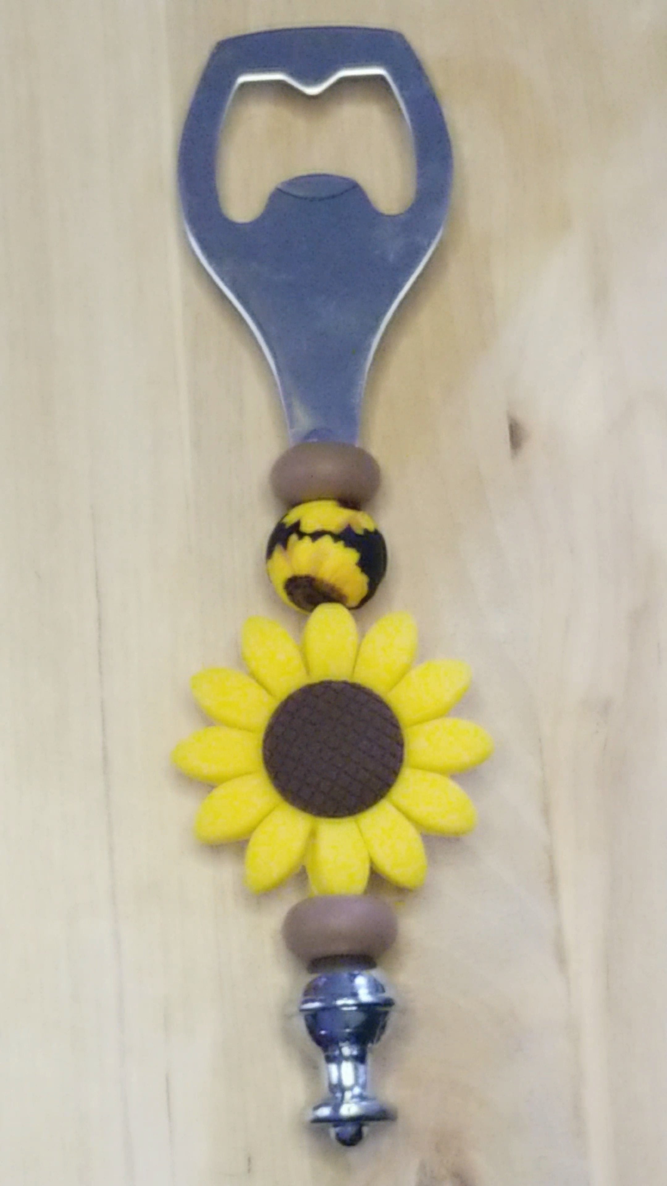 Sunflower Silicone Beaded Bottle Opener