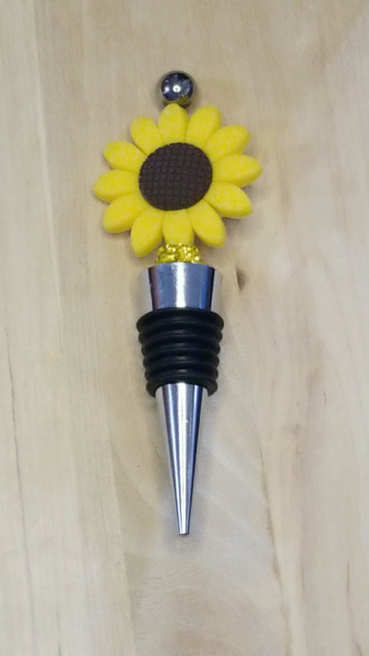 Sunflower Silicone Beaded Wine Stopper
