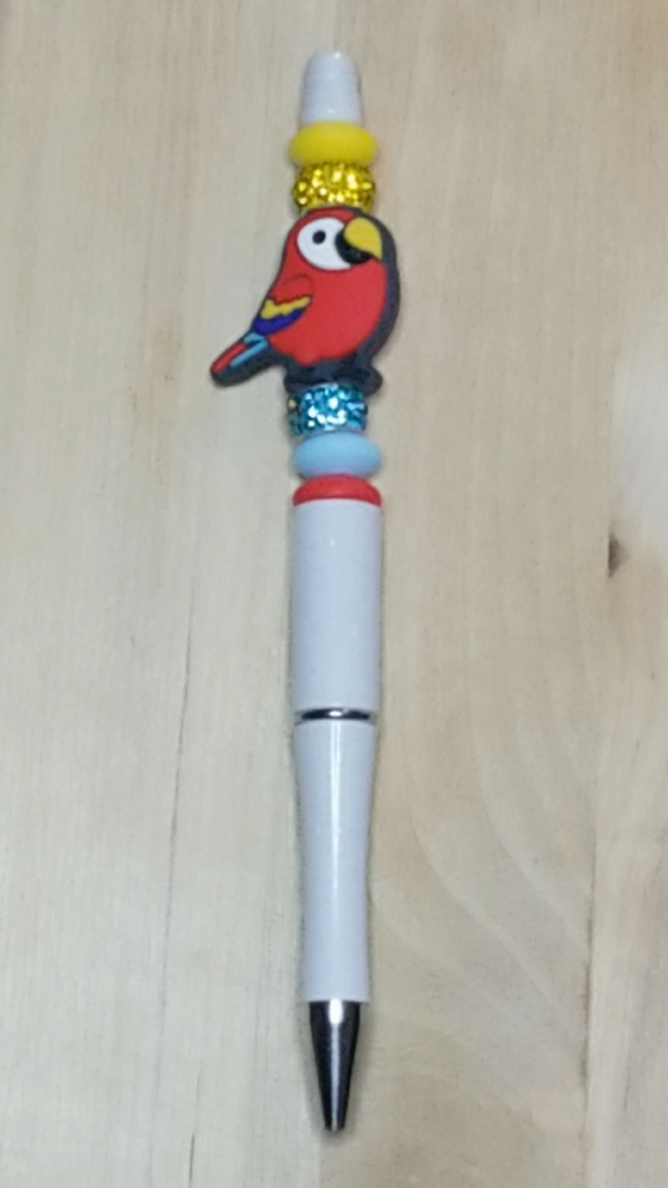 Parrot Silicone Beaded Pen