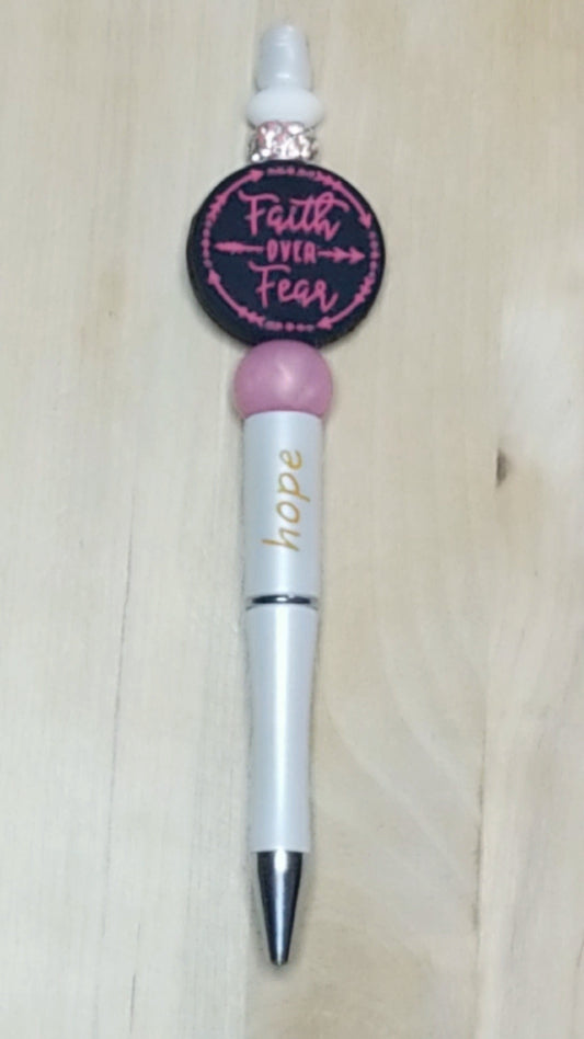 Faith Over Fear Silicone Beaded Pen
