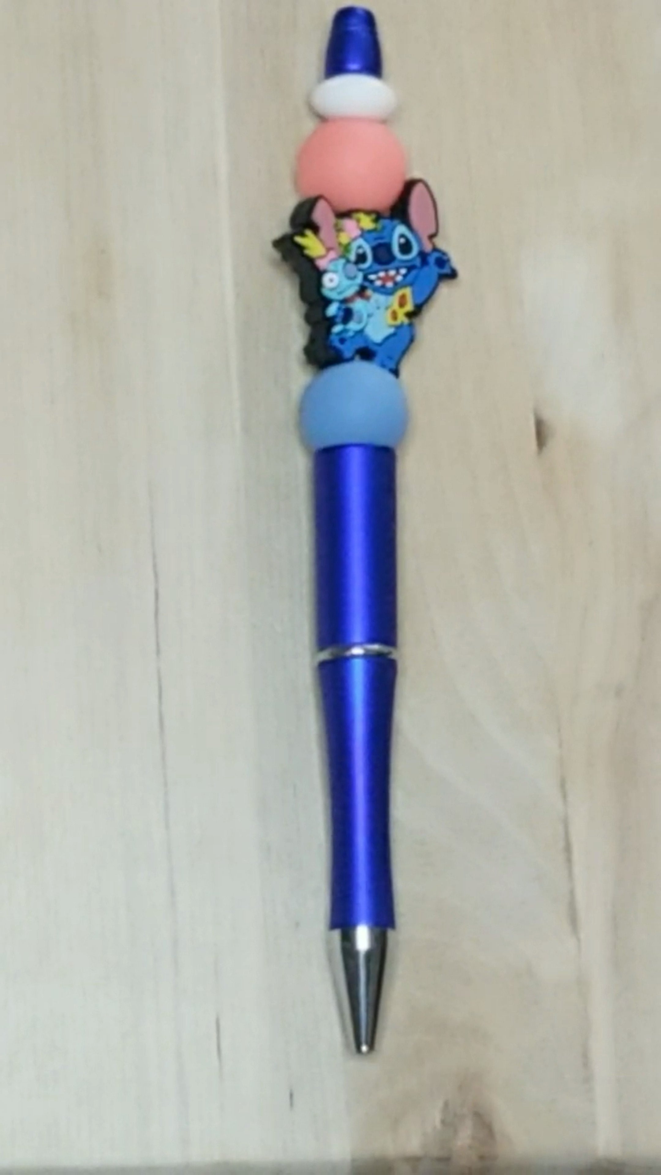 Blue Alien Silicone Beaded Pen