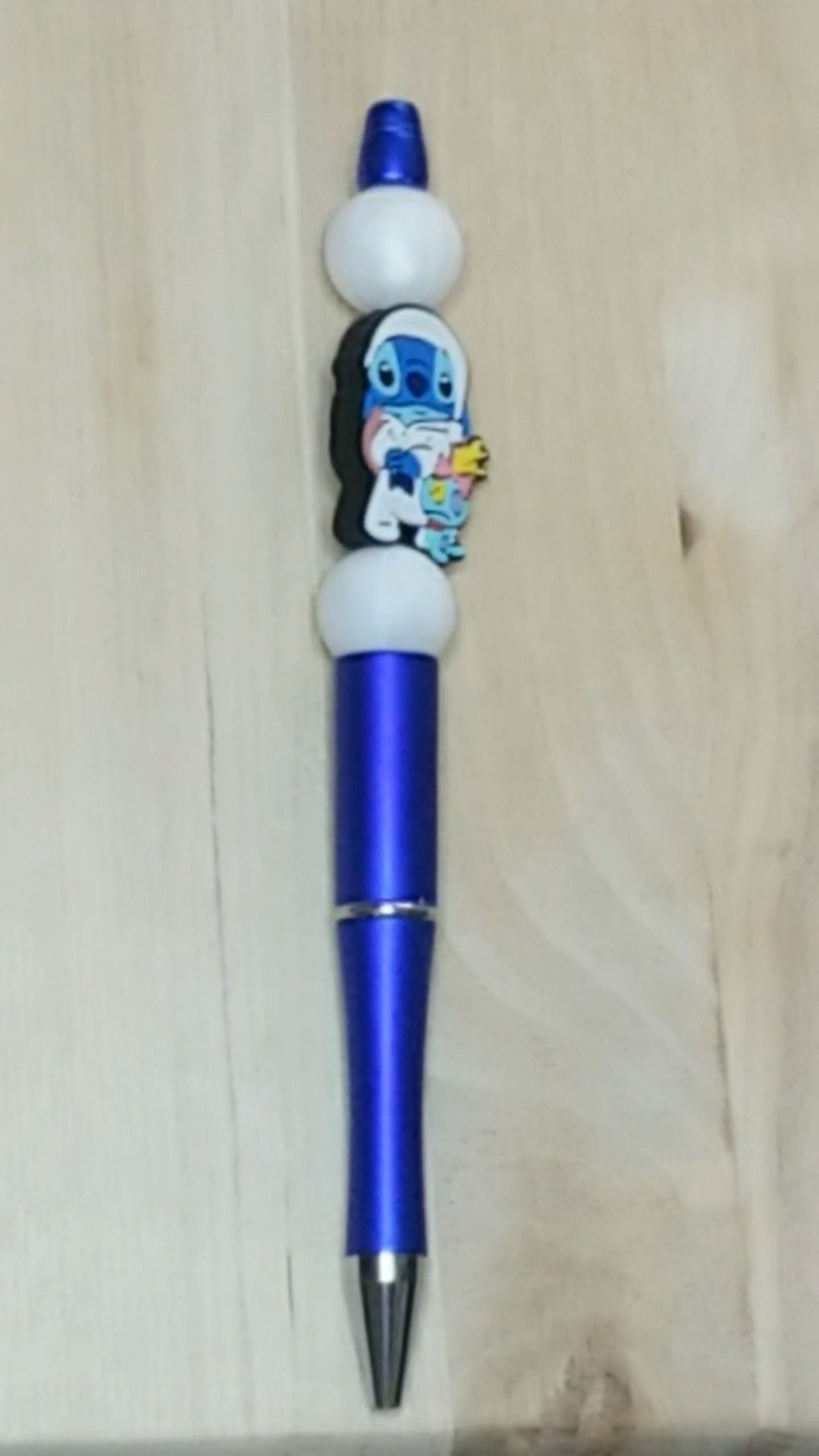 Blue Alien Silicone Beaded Pen