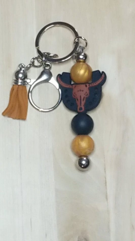 Horseshoe Silicone Beaded Keychain