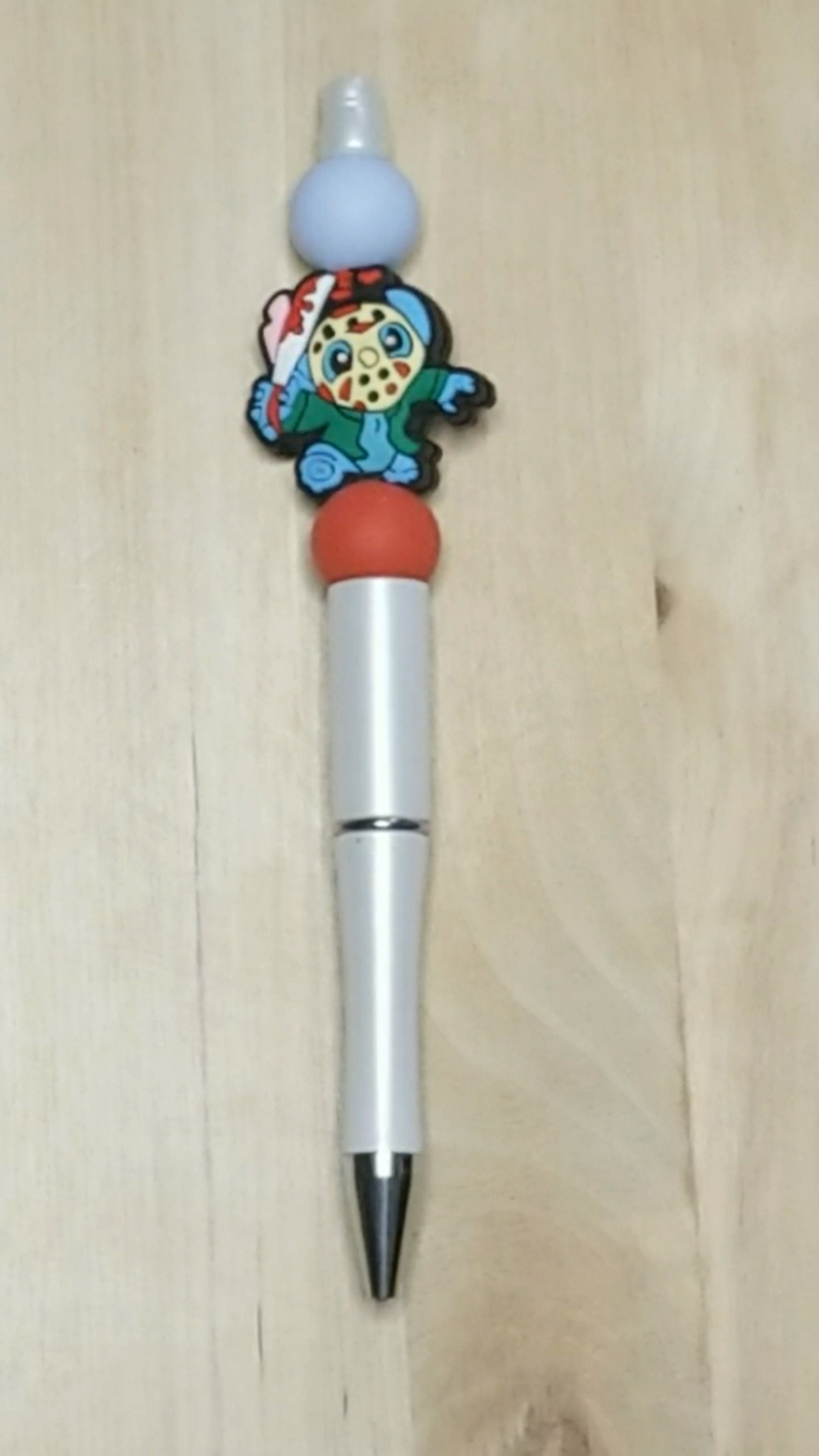 Blue Alien Silicone Beaded Pen