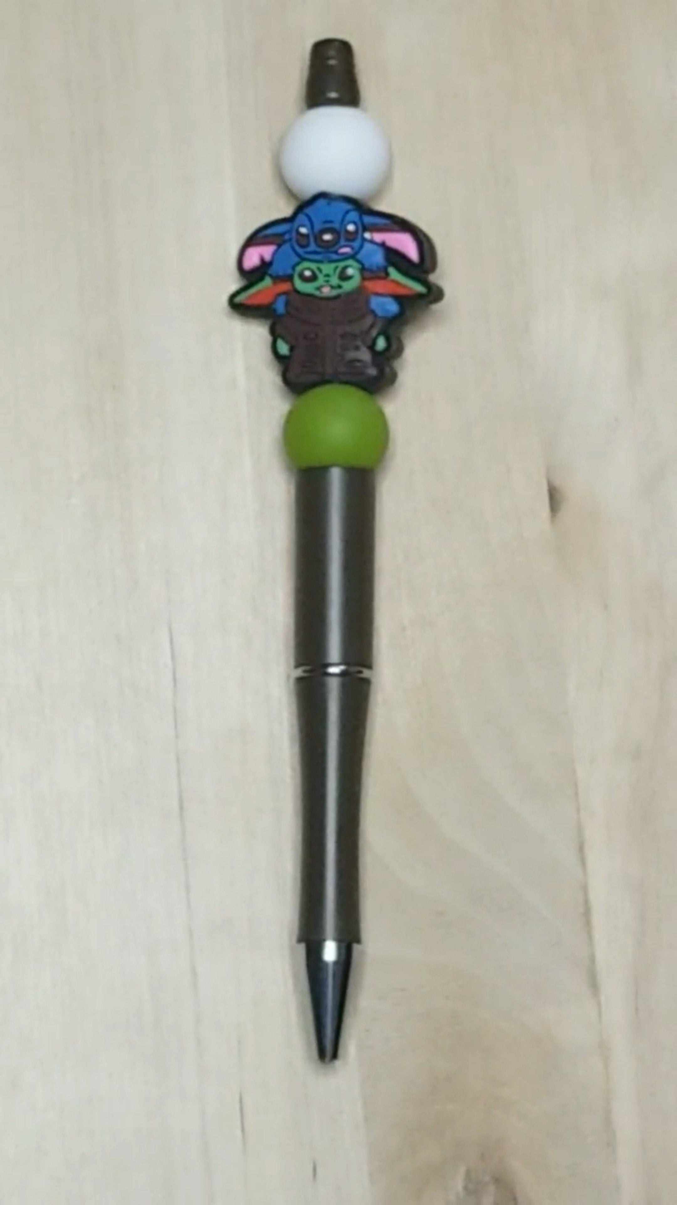 Blue Alien Silicone Beaded Pen