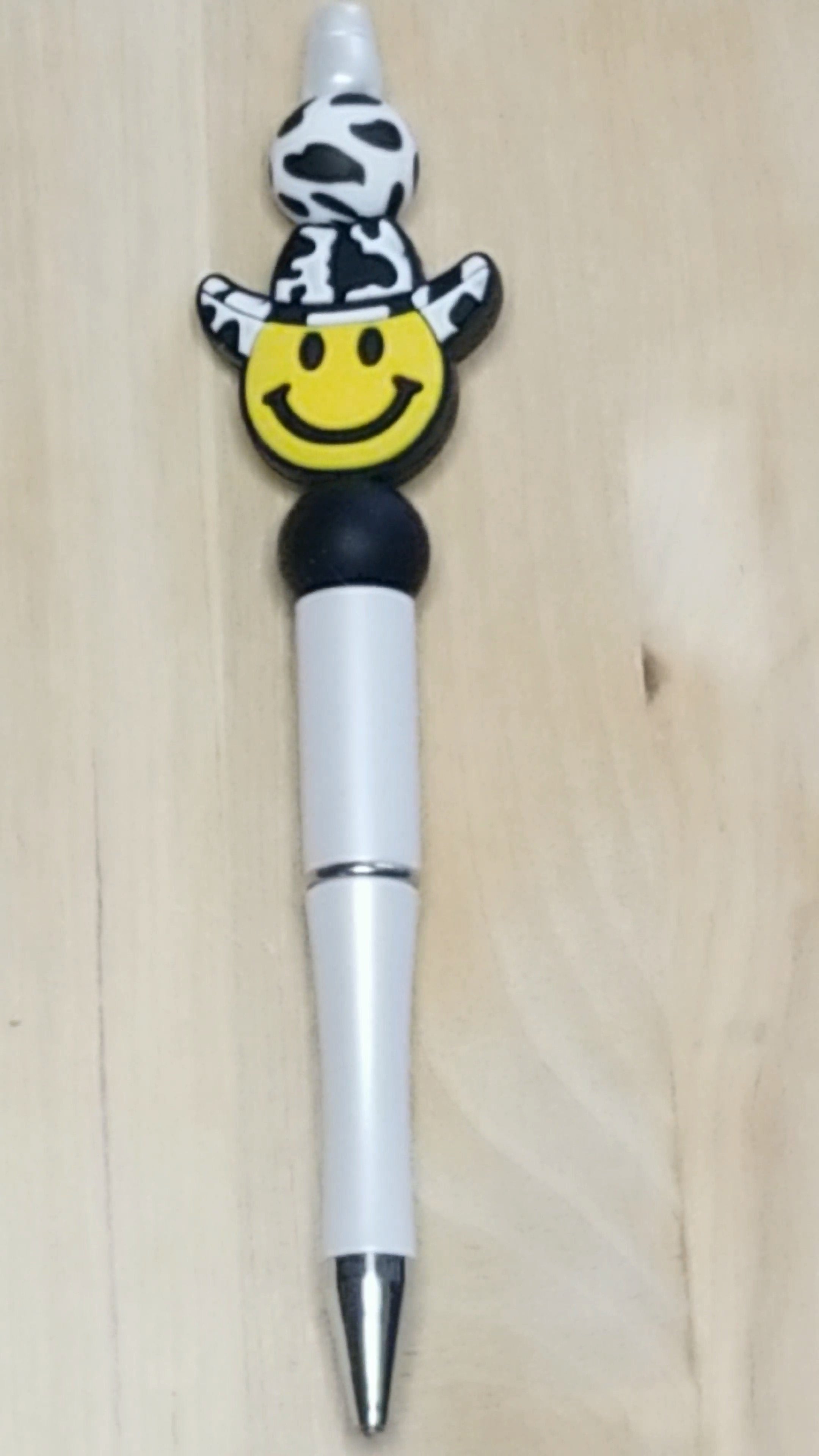 Smiley Cowboy Silicone Beaded Pen