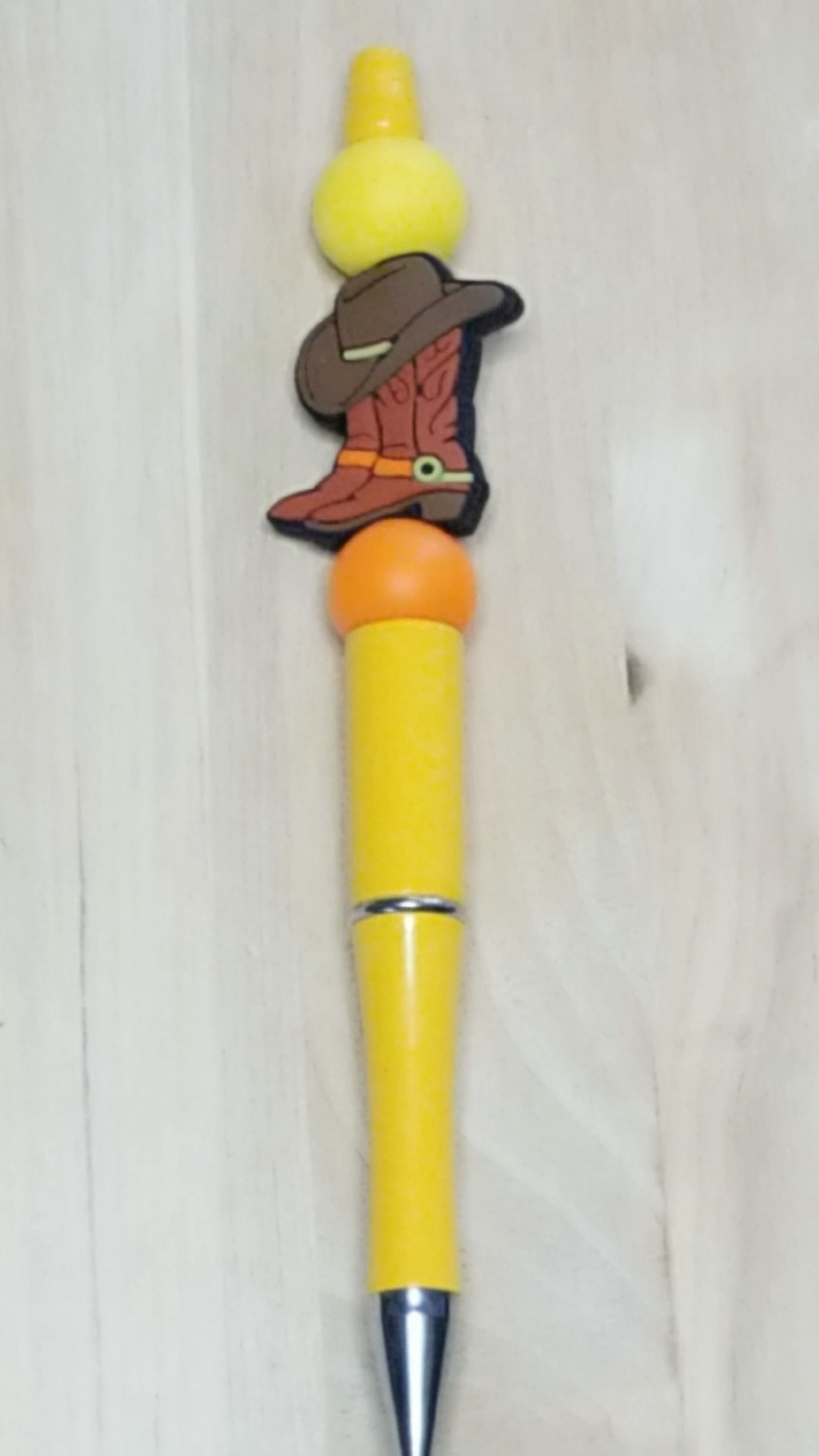 Cowboy Boots Silicone Beaded Pen