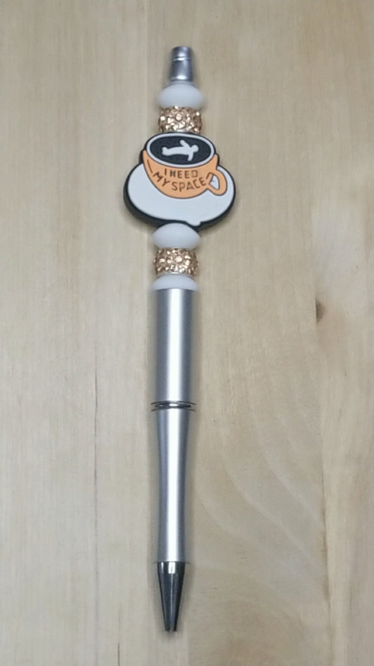 Coffee Cup Silicone Beaded Pen