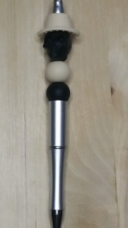Skull And Hat  Silicone Beaded Pen