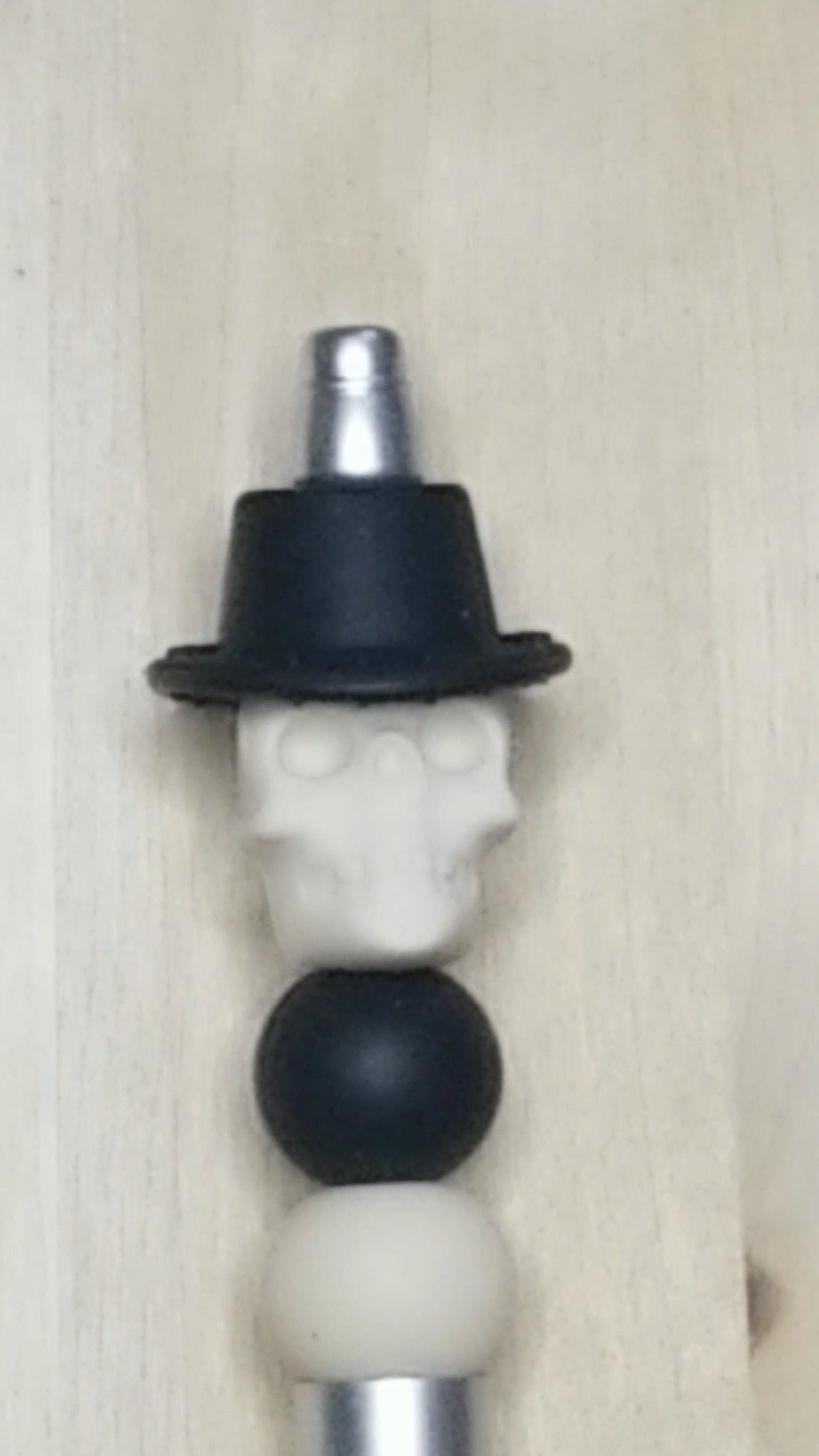 Skull And Hat  Silicone Beaded Pen
