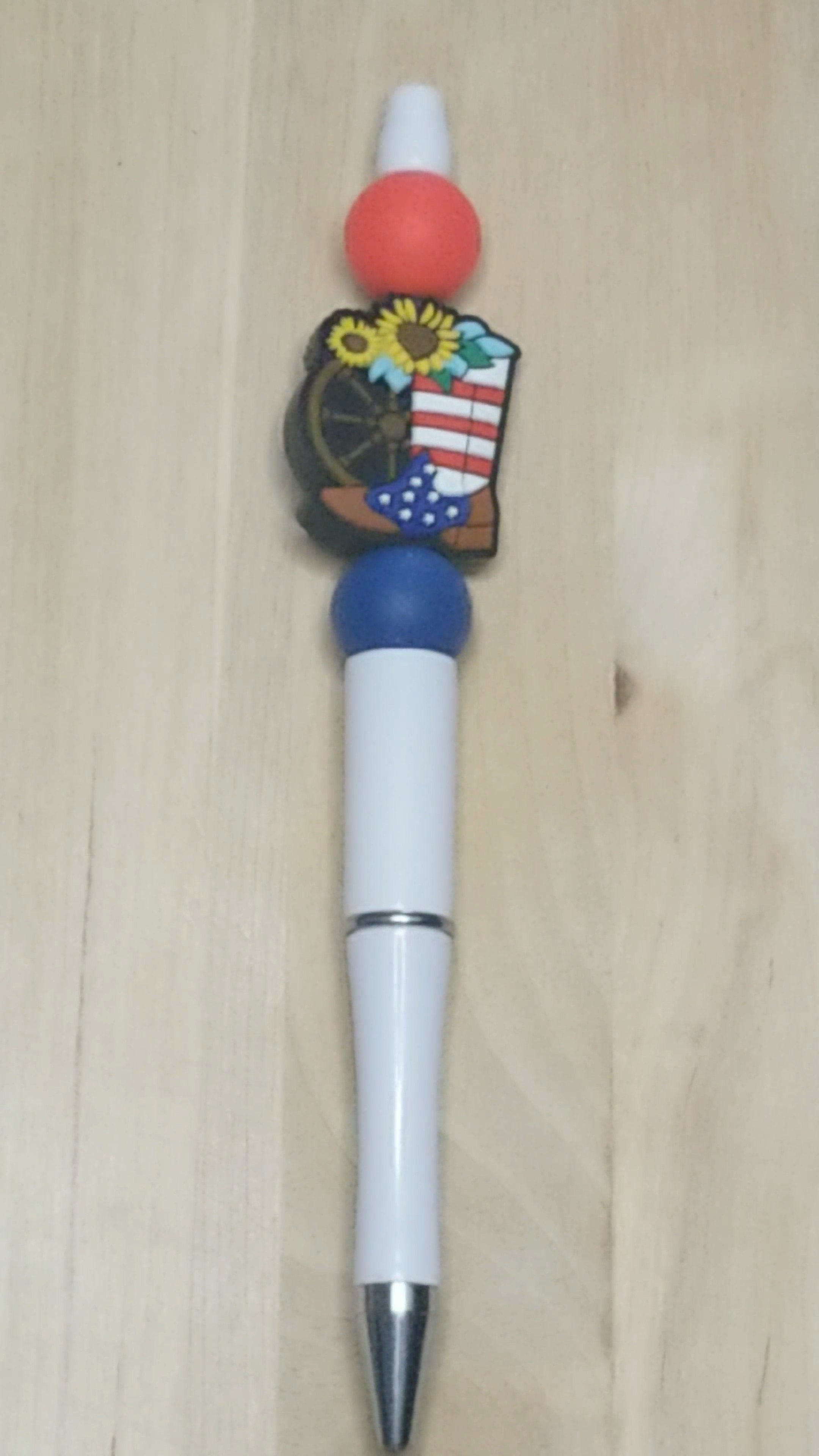 Cowboy Themed Silicone Beaded Pen