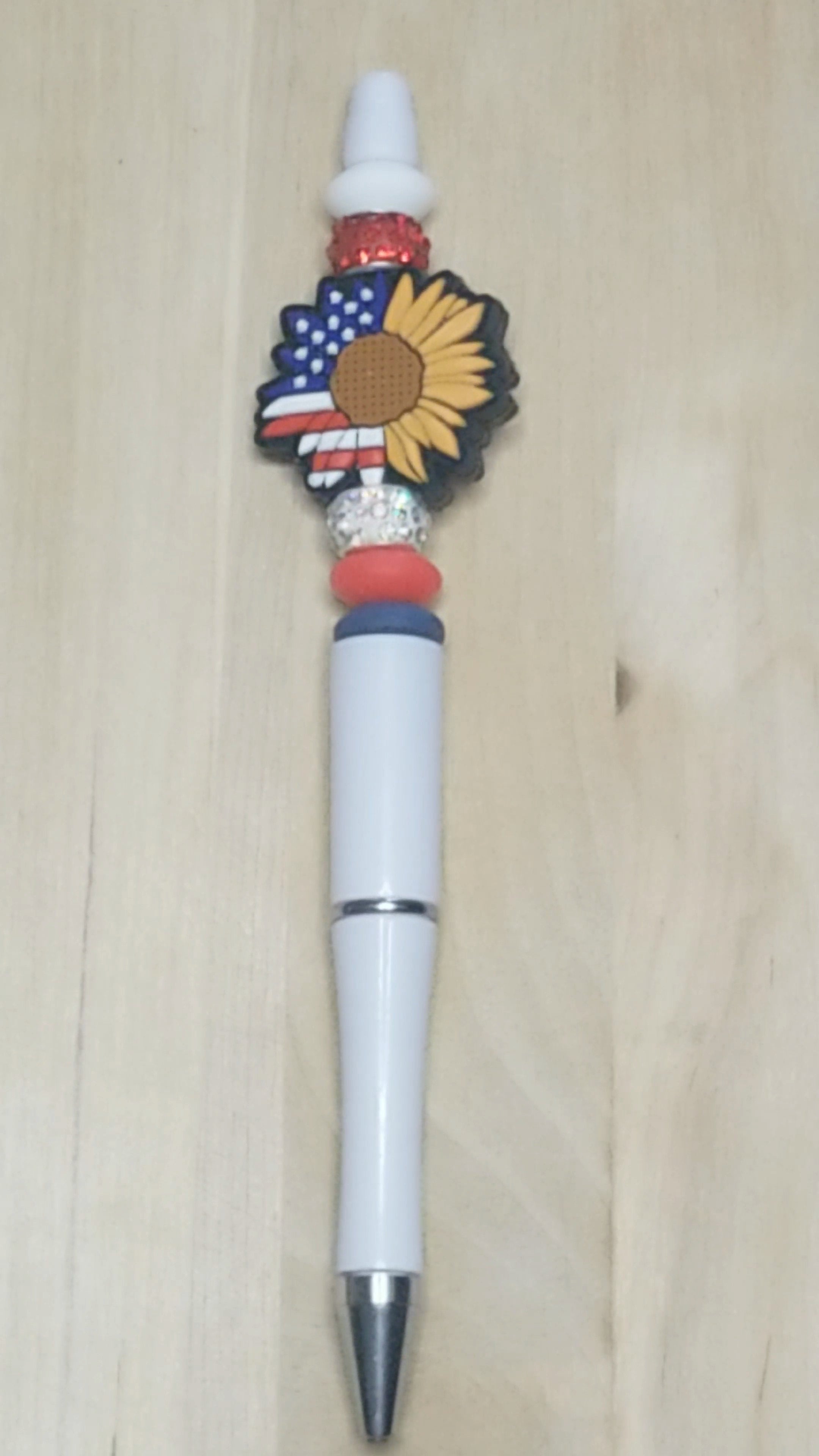 Sunflower and Flag Silicone Beaded Pen