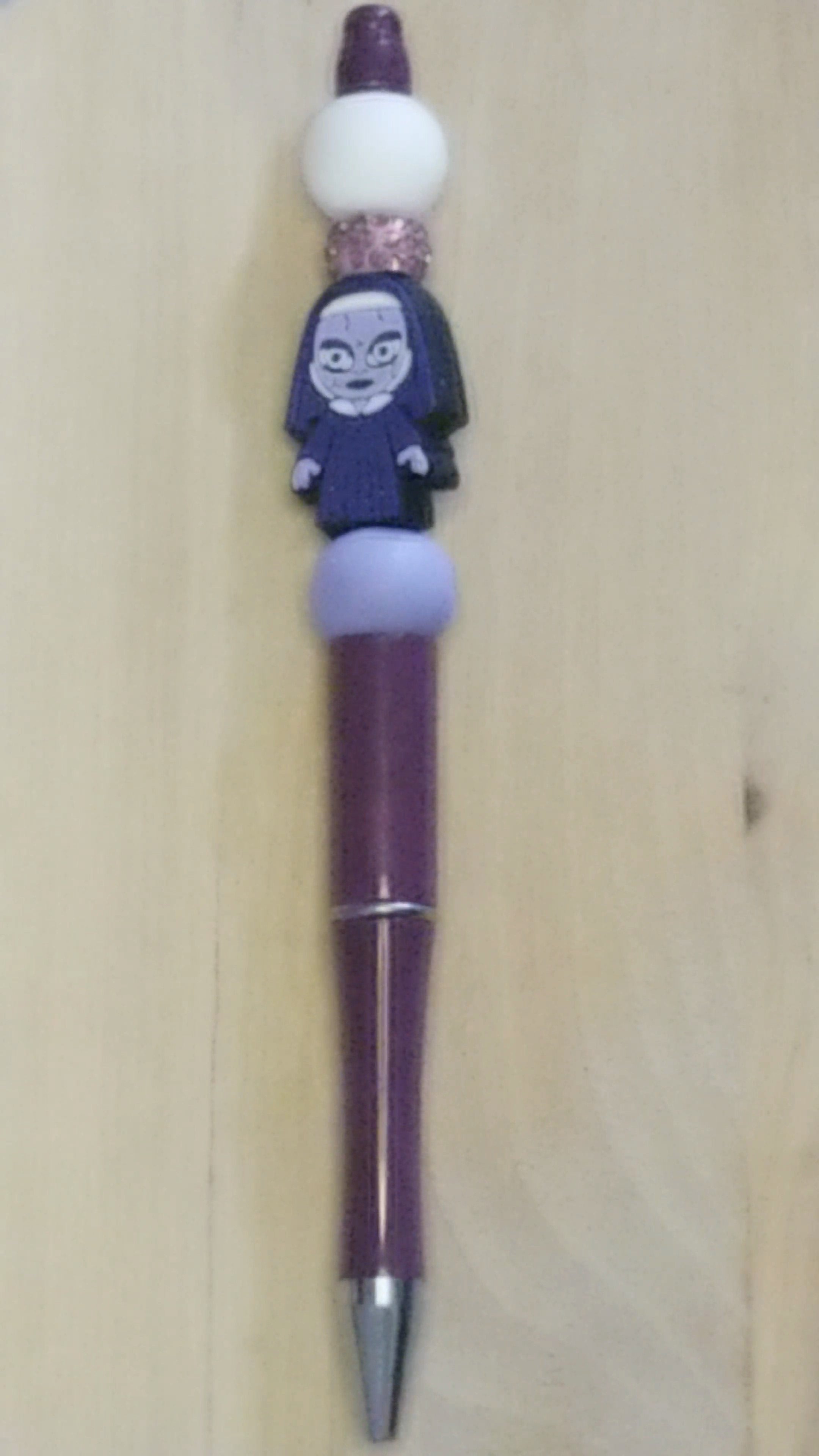 Spooky Nun Silicone Beaded Pen