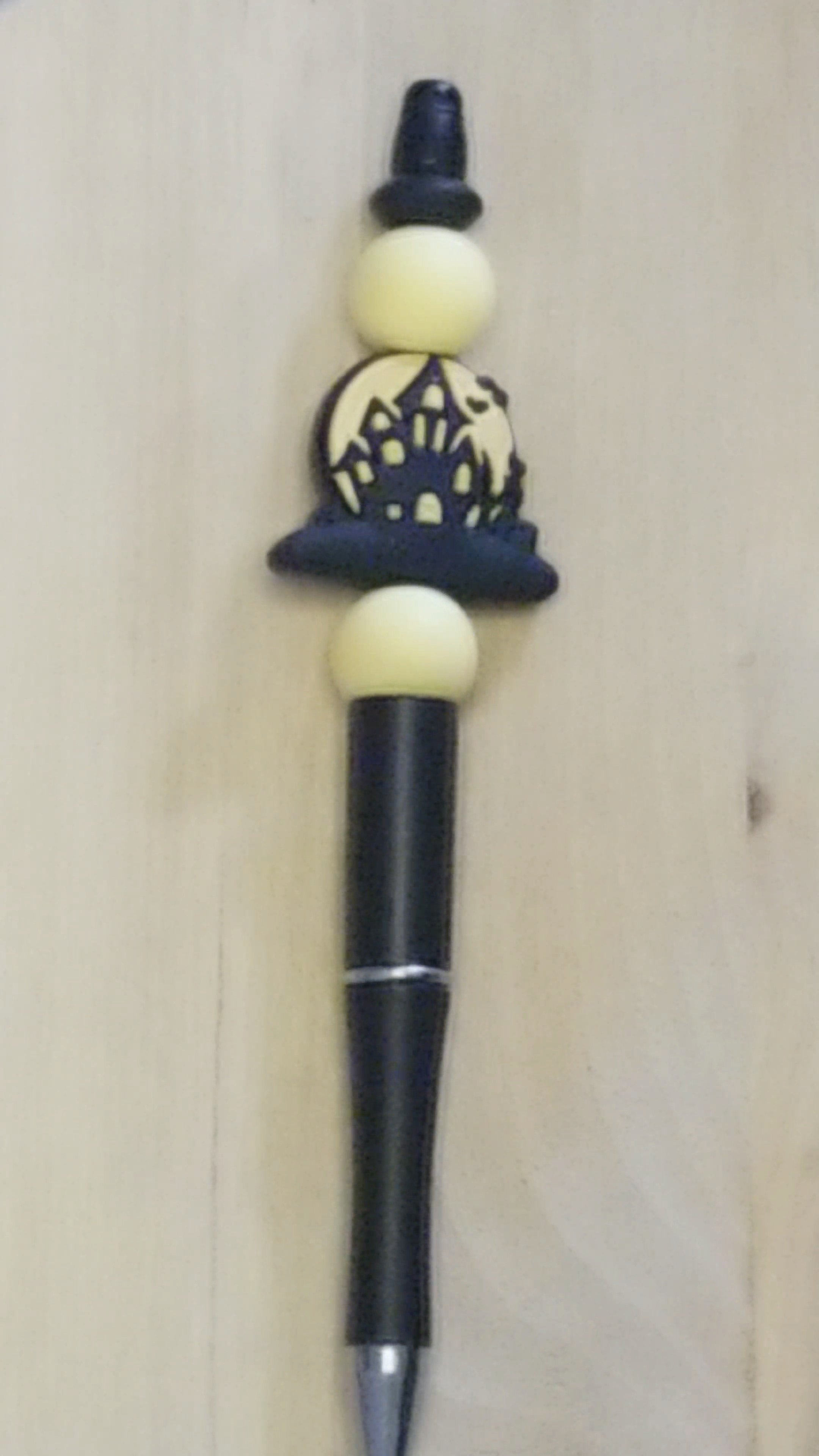 Spooky House Silicone Beaded Pen