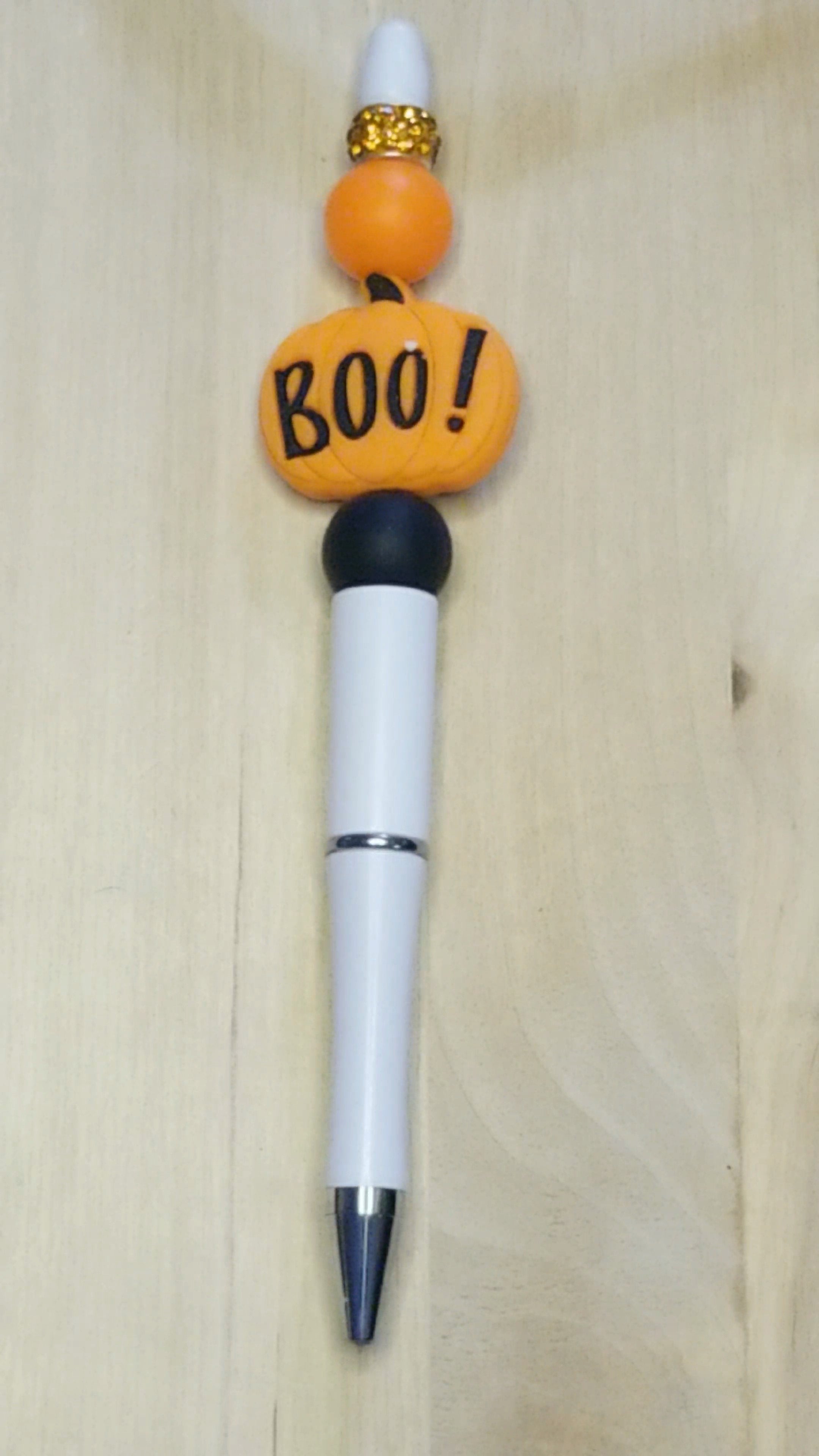 Boo Pumpkin Silicone Beaded Pen