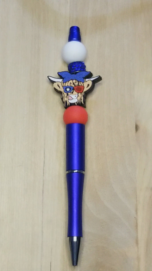 Cow Silicone Beaded Pen