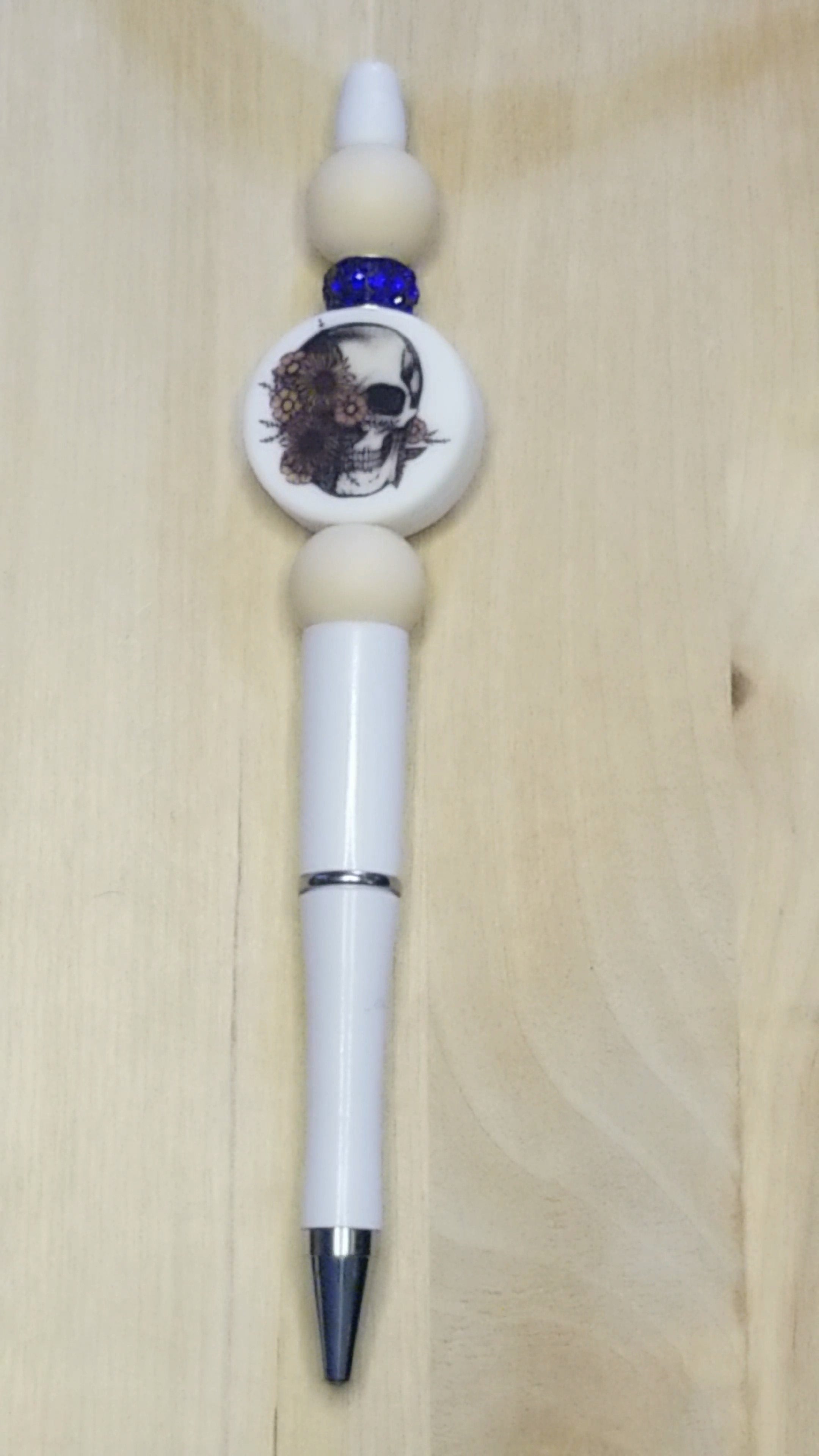 Skull Silicone Beaded Pen