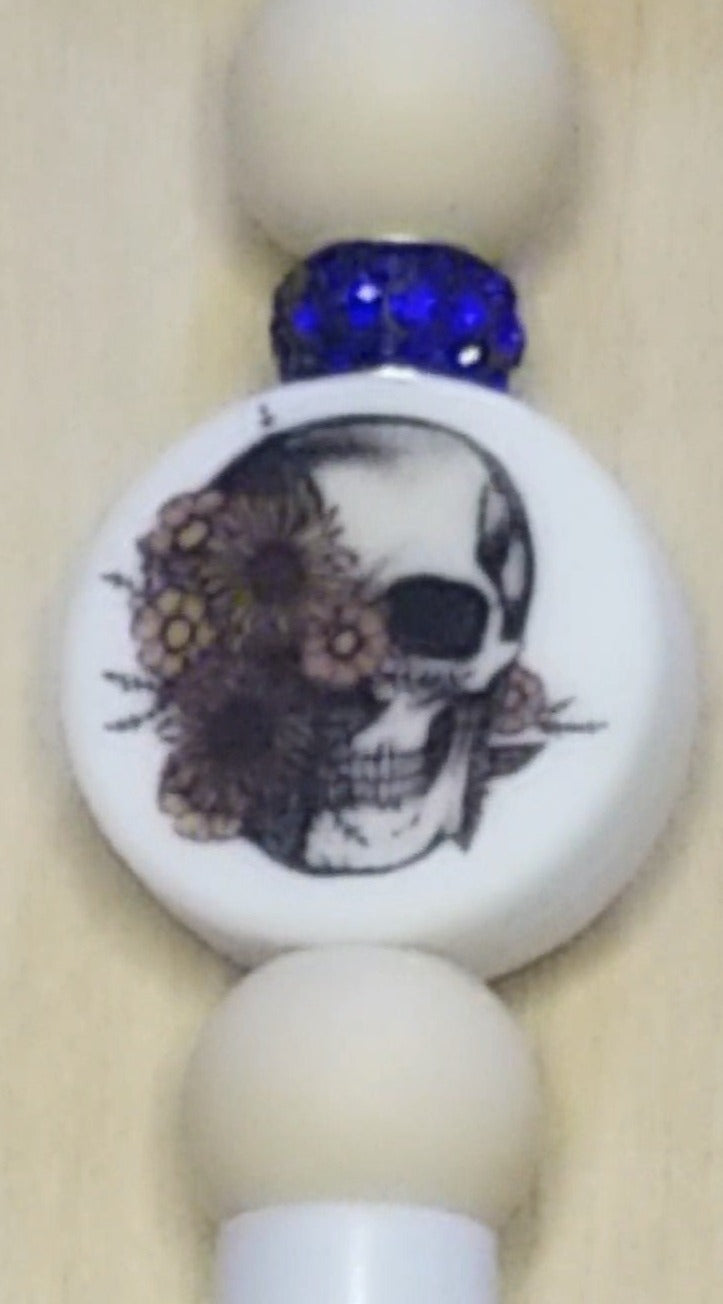 Skull Silicone Beaded Pen