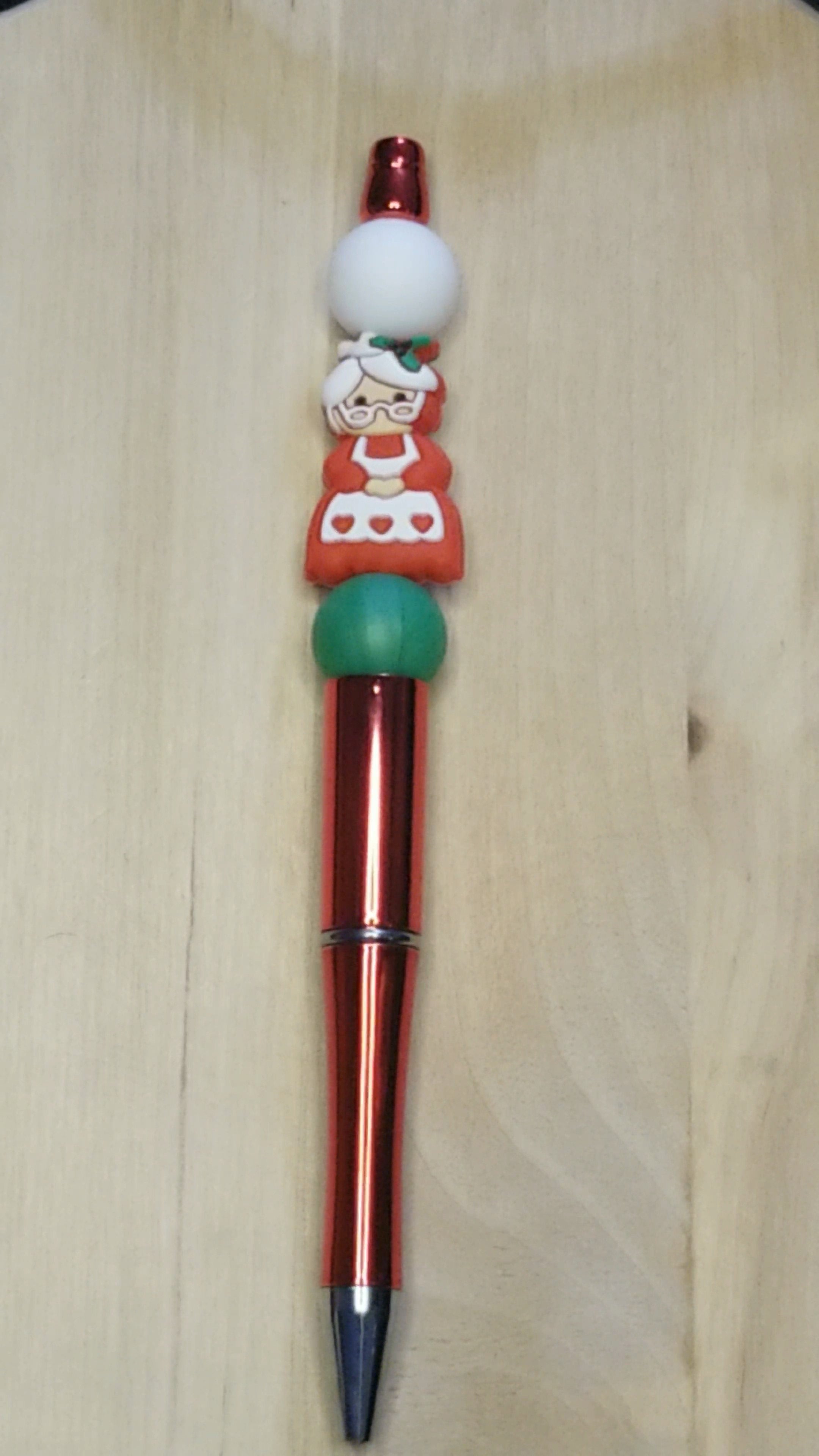 Mrs. Claus Silicone Beaded Pen